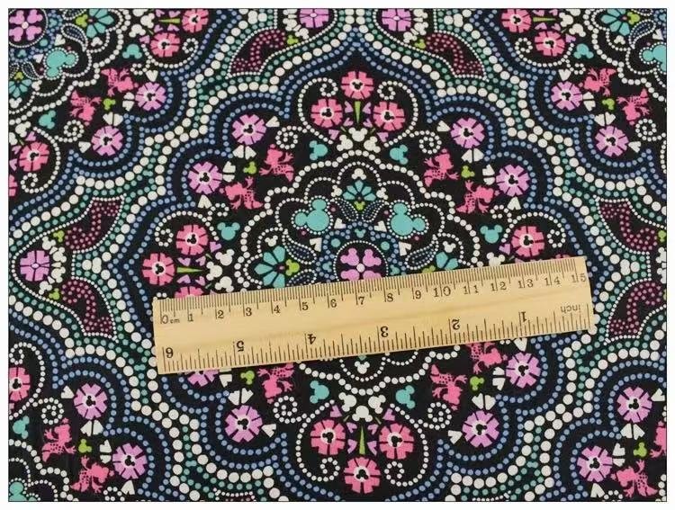 Designer Remnant Cotton Fabric – Persian Mandala Print – 59” Wide – Medium Weight – Sold by Half - Yard - BUBBO
