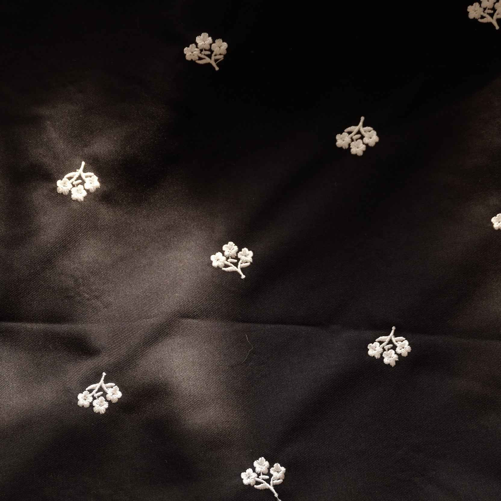 Embroidered Black Suiting Fabric – Tailored Fabric for Vests, Skirts & Jackets (1.64 yds)