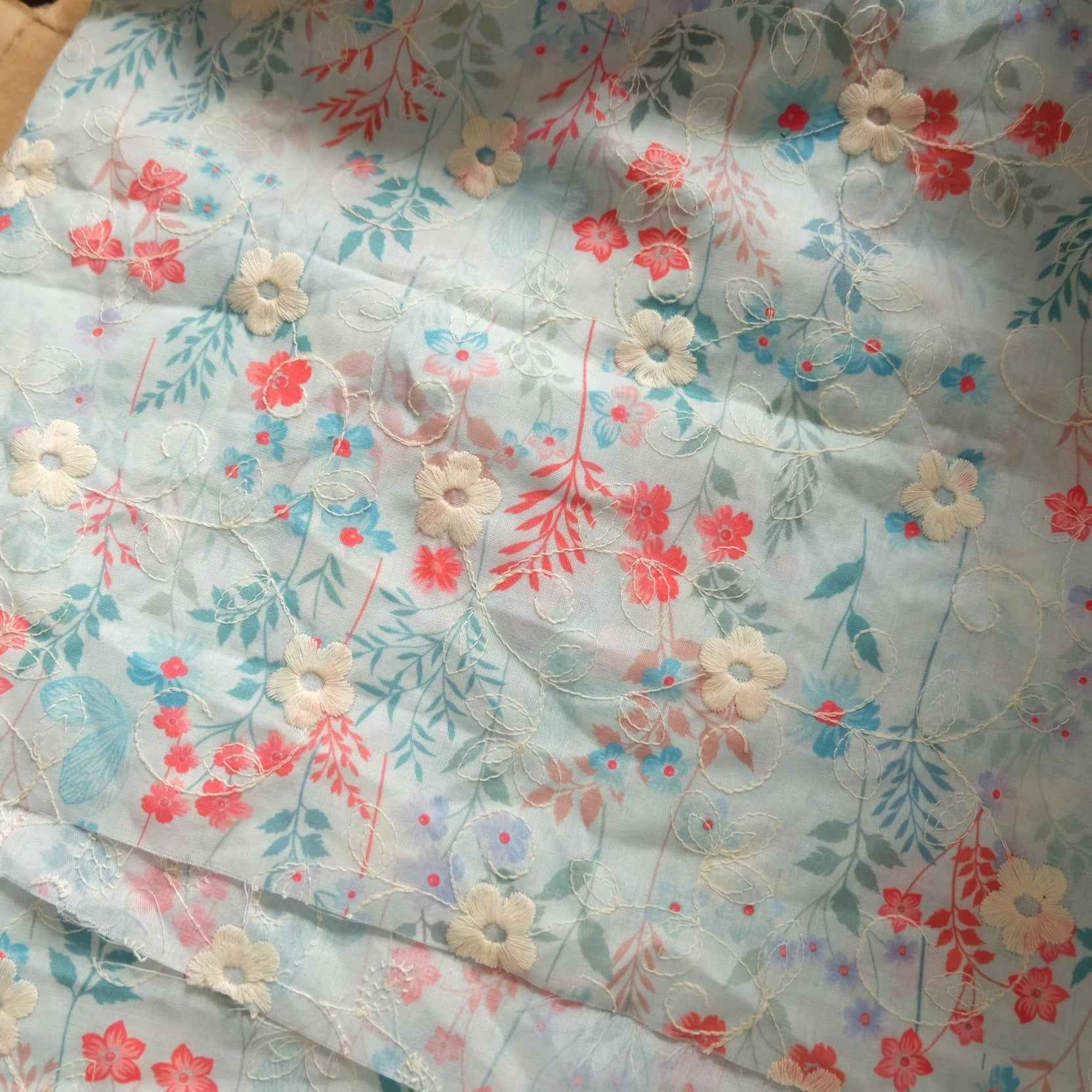 Embroidered Floral Tencel Cotton — 1.5 yd