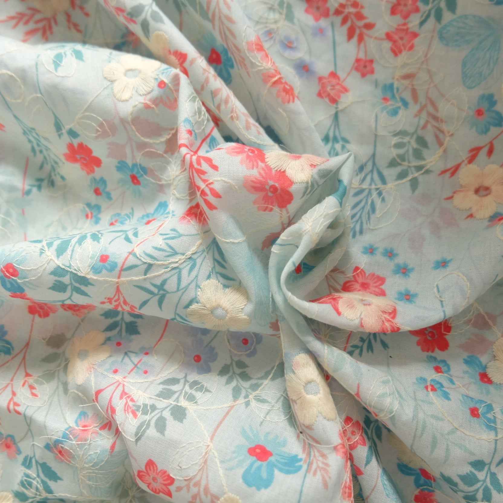 Embroidered Floral Tencel Cotton — 1.5 yd