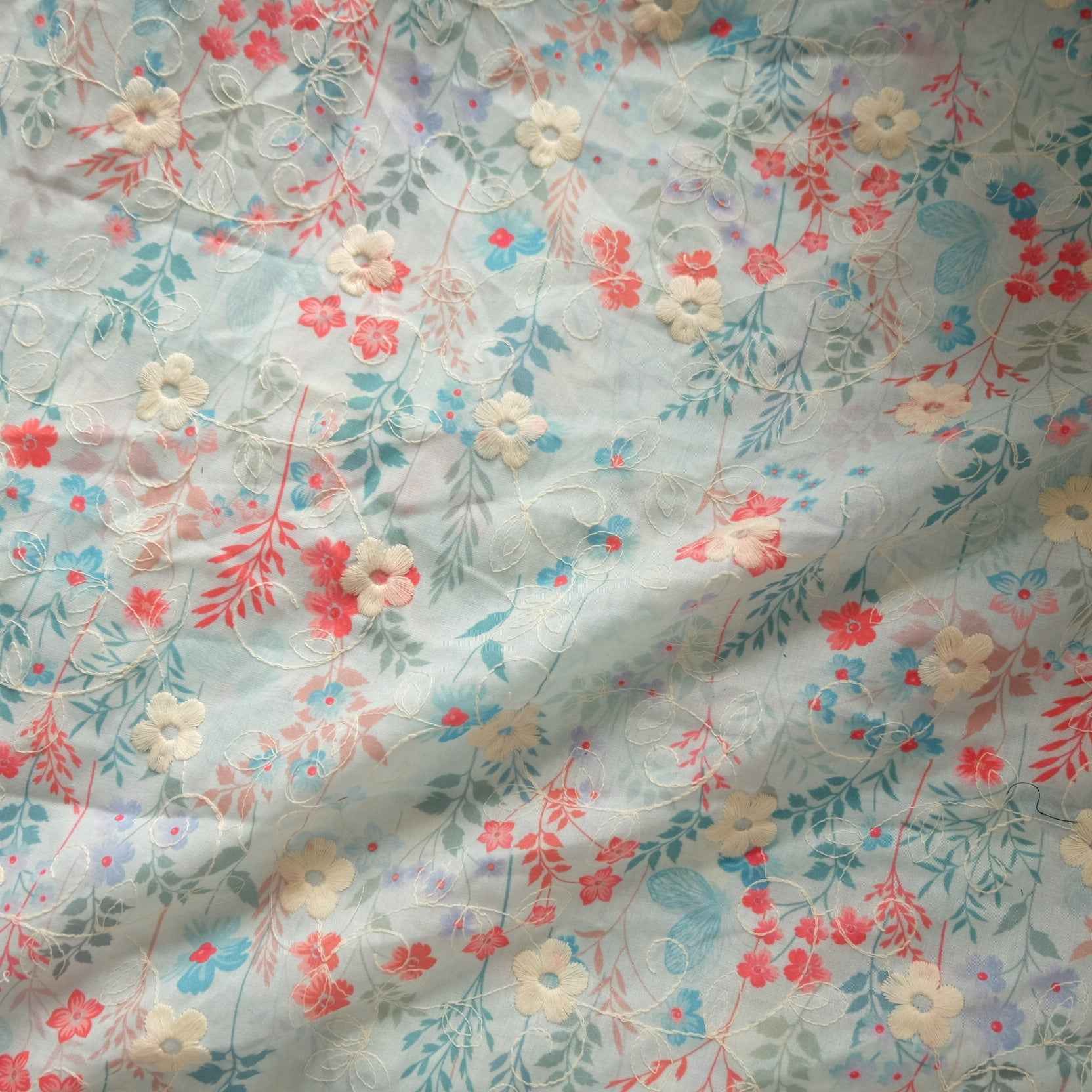 Embroidered Floral Tencel Cotton — 1.5 yd