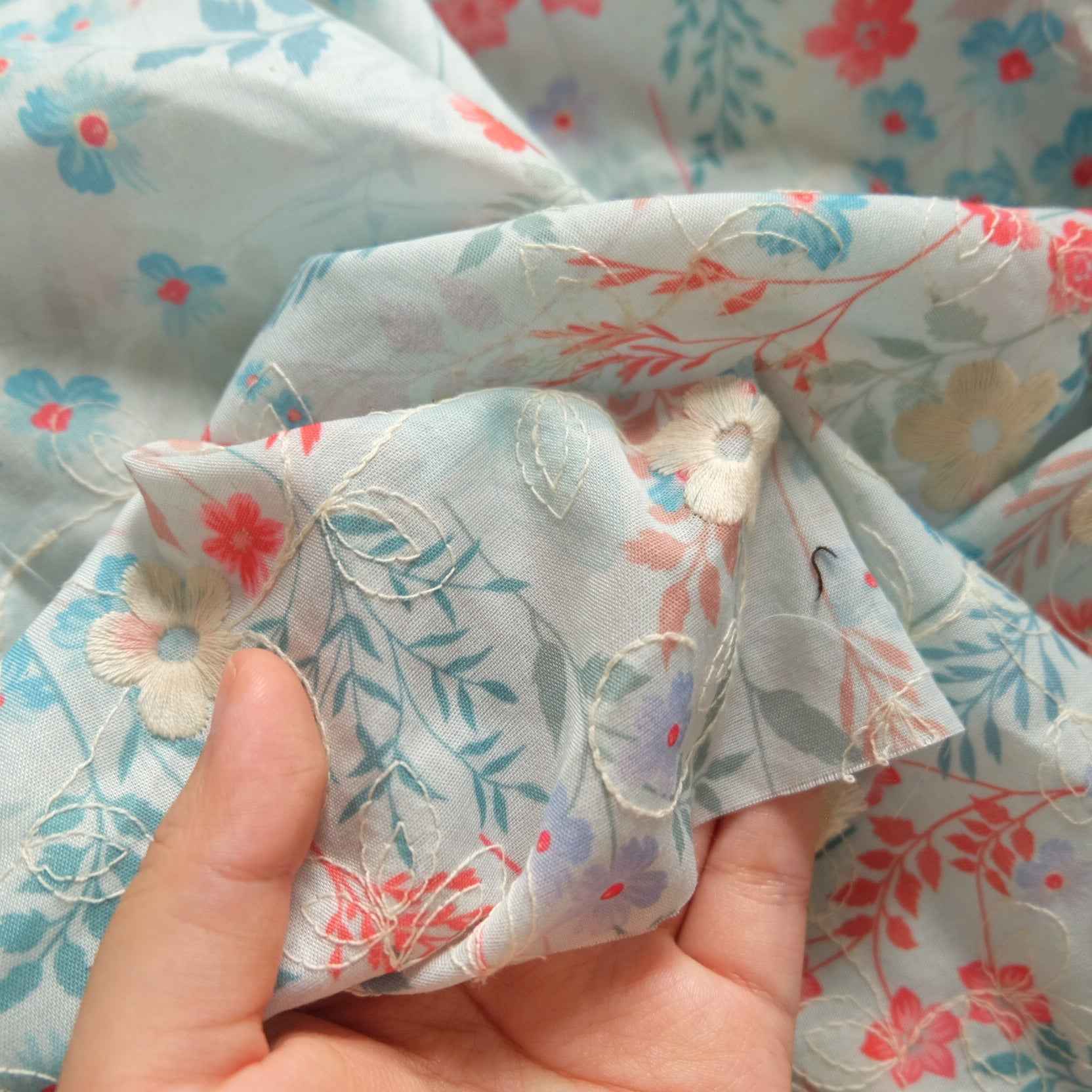 Embroidered Floral Tencel Cotton — 1.5 yd