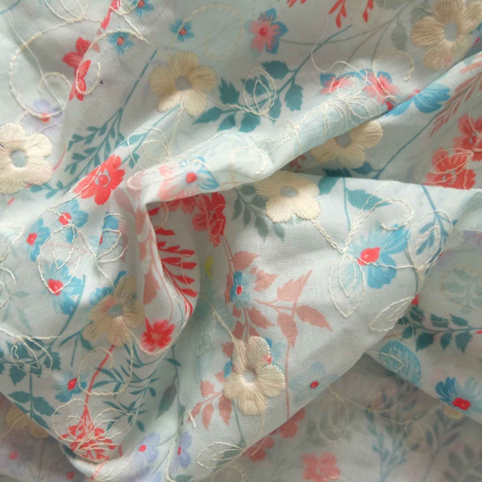 Embroidered Floral Tencel Cotton — 1.5 yd