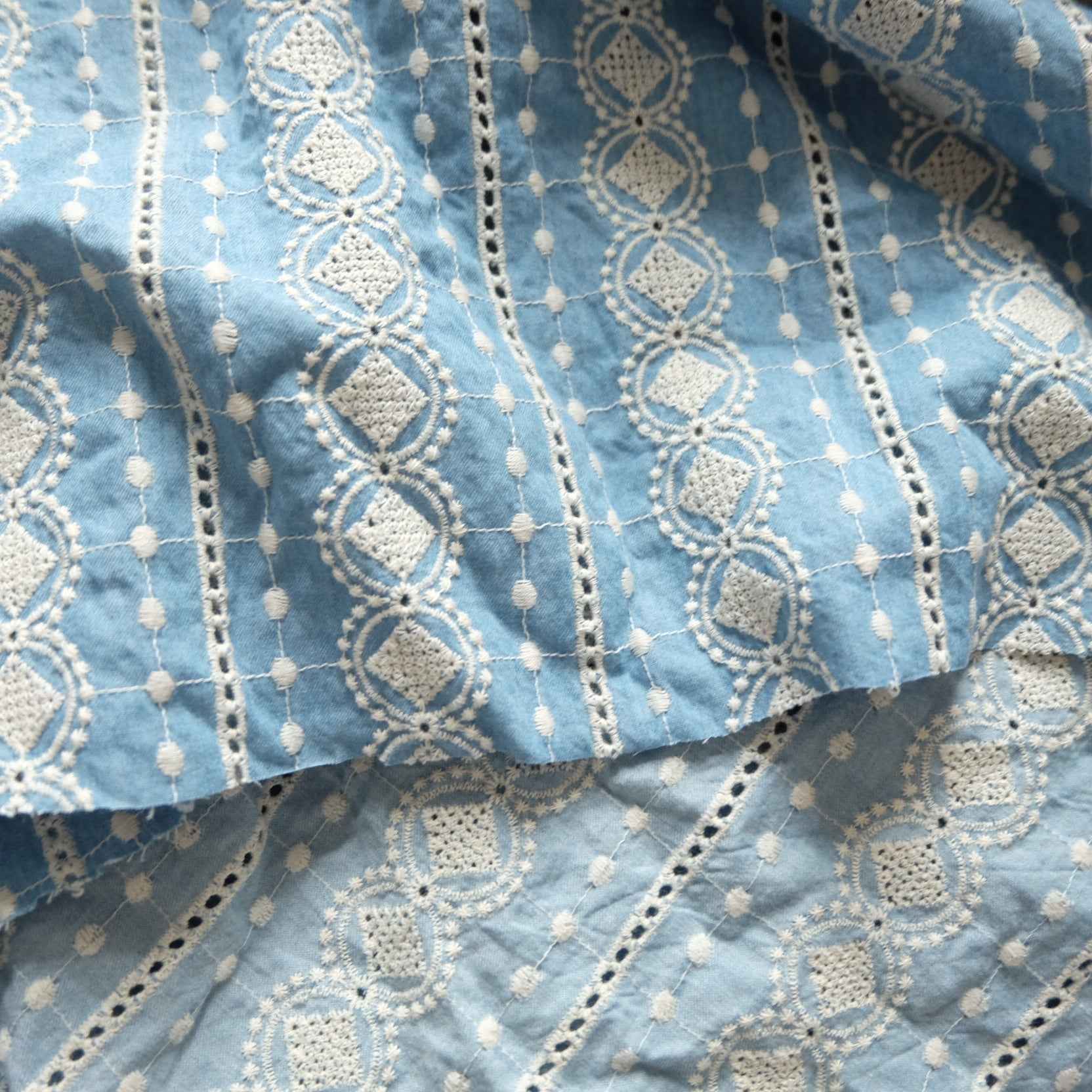 Embroidered Soft Denim Cotton — 2.7 yd