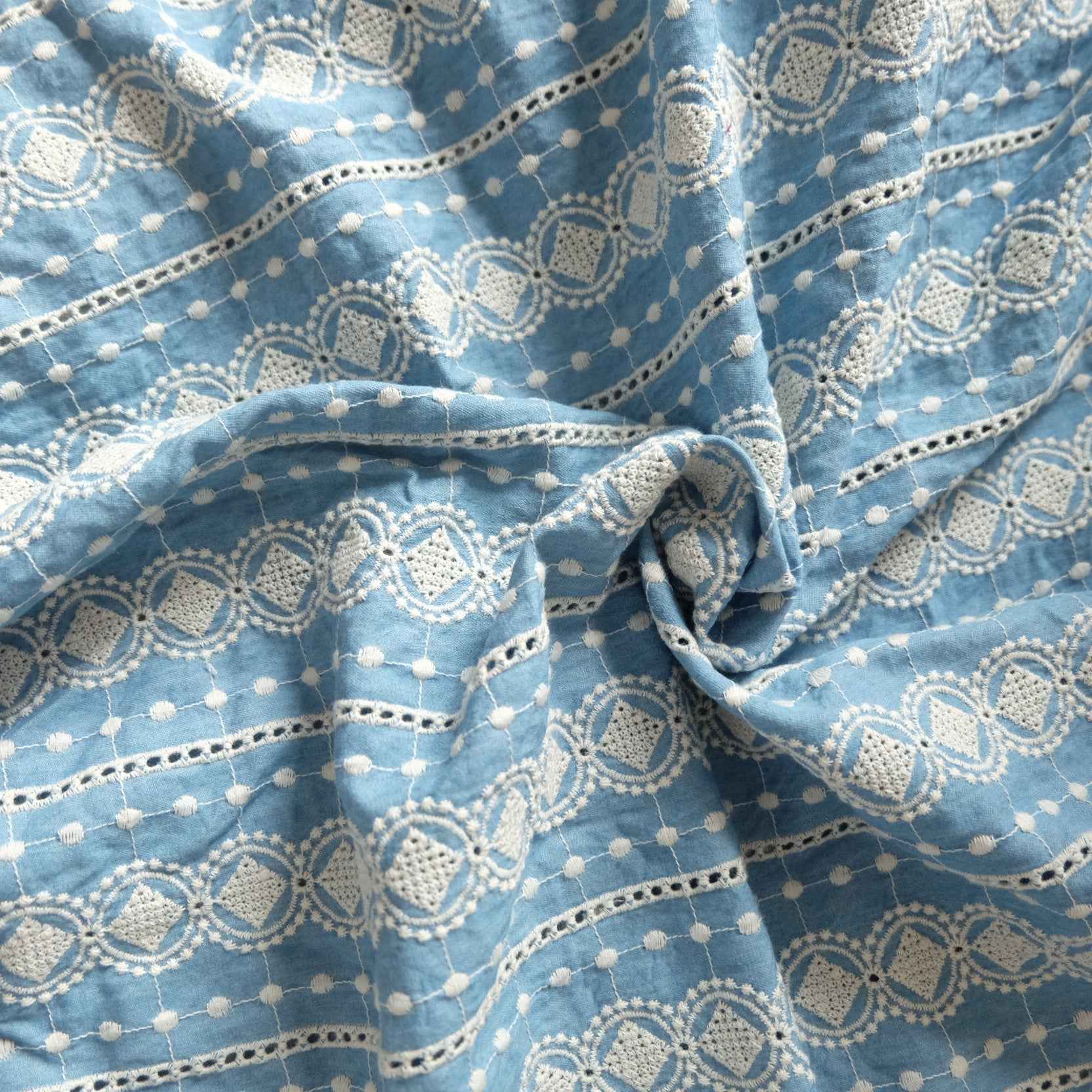 Embroidered Soft Denim Cotton — 2.7 yd