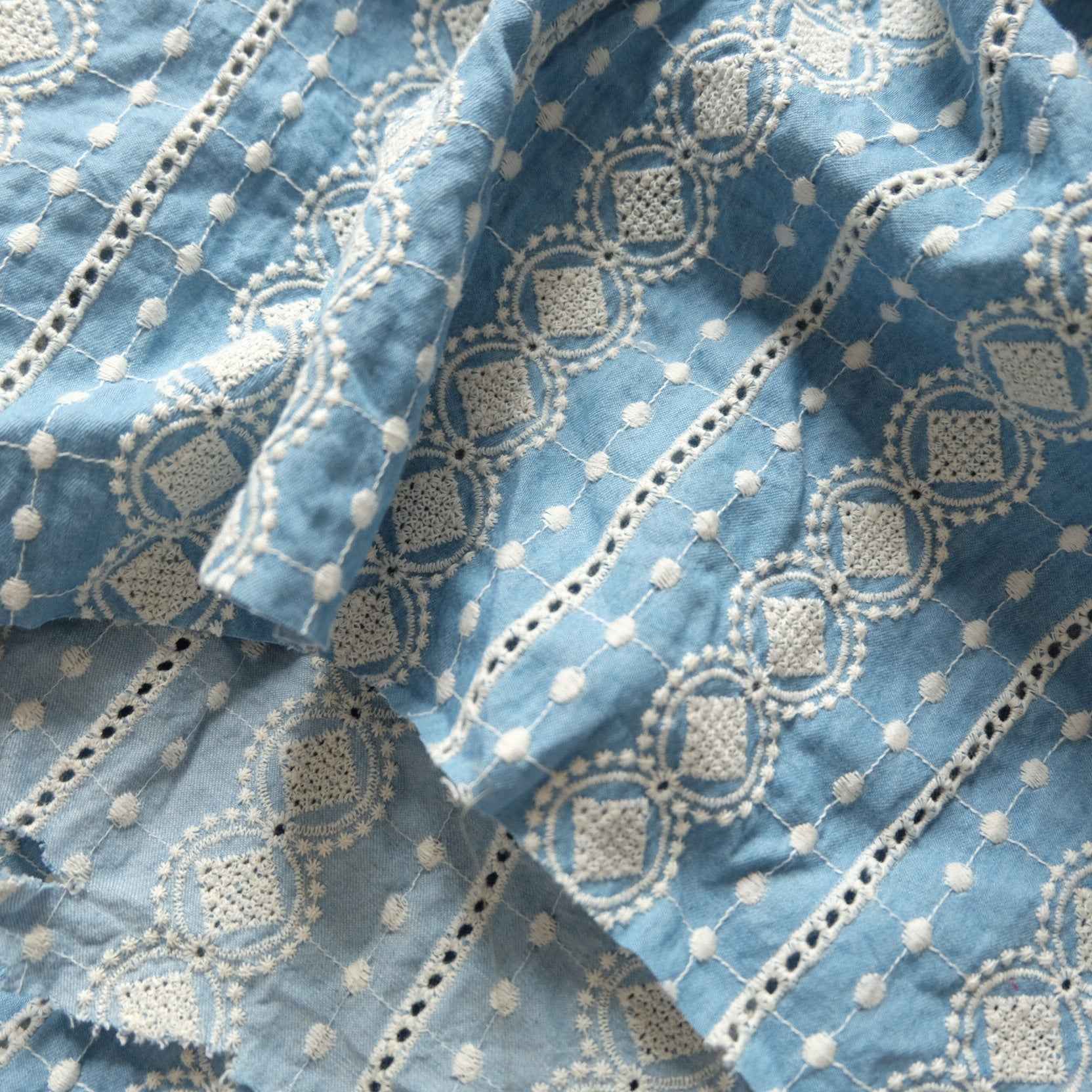 Embroidered Soft Denim Cotton — 2.7 yd