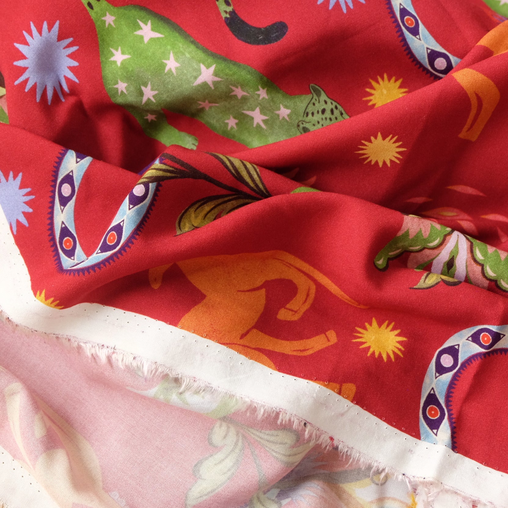 Farm Rio Deadstock Rayon Dress Fabric – Mythical Tropical Print (1.64 yd) - BUBBO