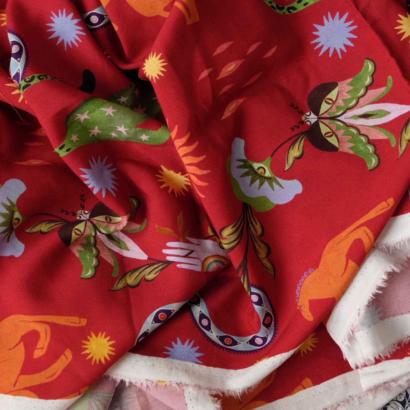 Farm Rio Deadstock Rayon Dress Fabric – Mythical Tropical Print (1.64 yd)