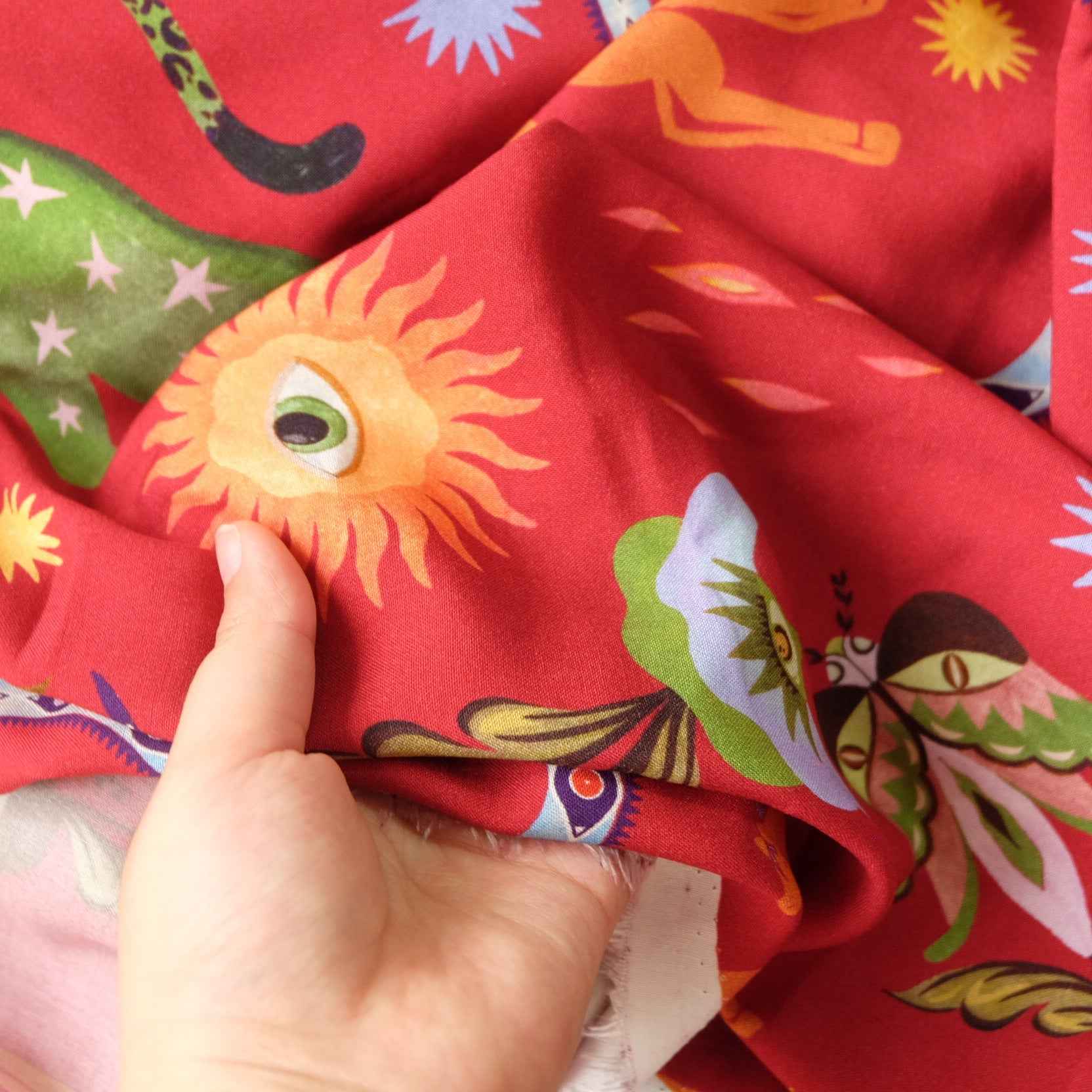 Farm Rio Deadstock Rayon Dress Fabric – Mythical Tropical Print (1.64 yd)