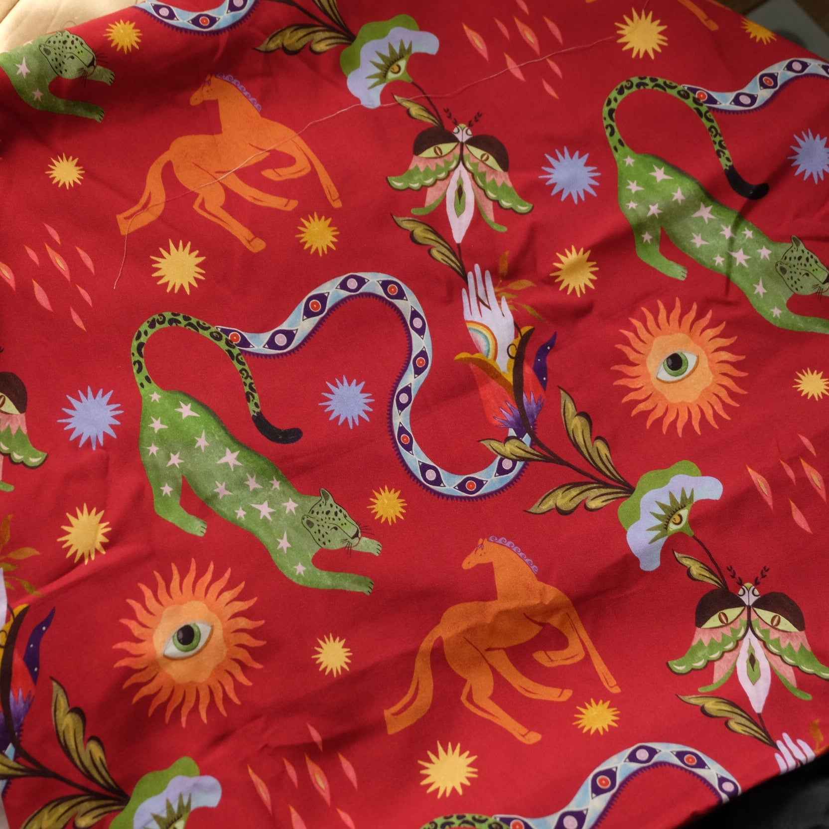 Farm Rio Deadstock Rayon Dress Fabric – Mythical Tropical Print (1.64 yd)