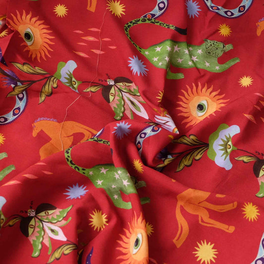 Farm Rio Deadstock Rayon Dress Fabric – Mythical Tropical Print (1.64 yd)