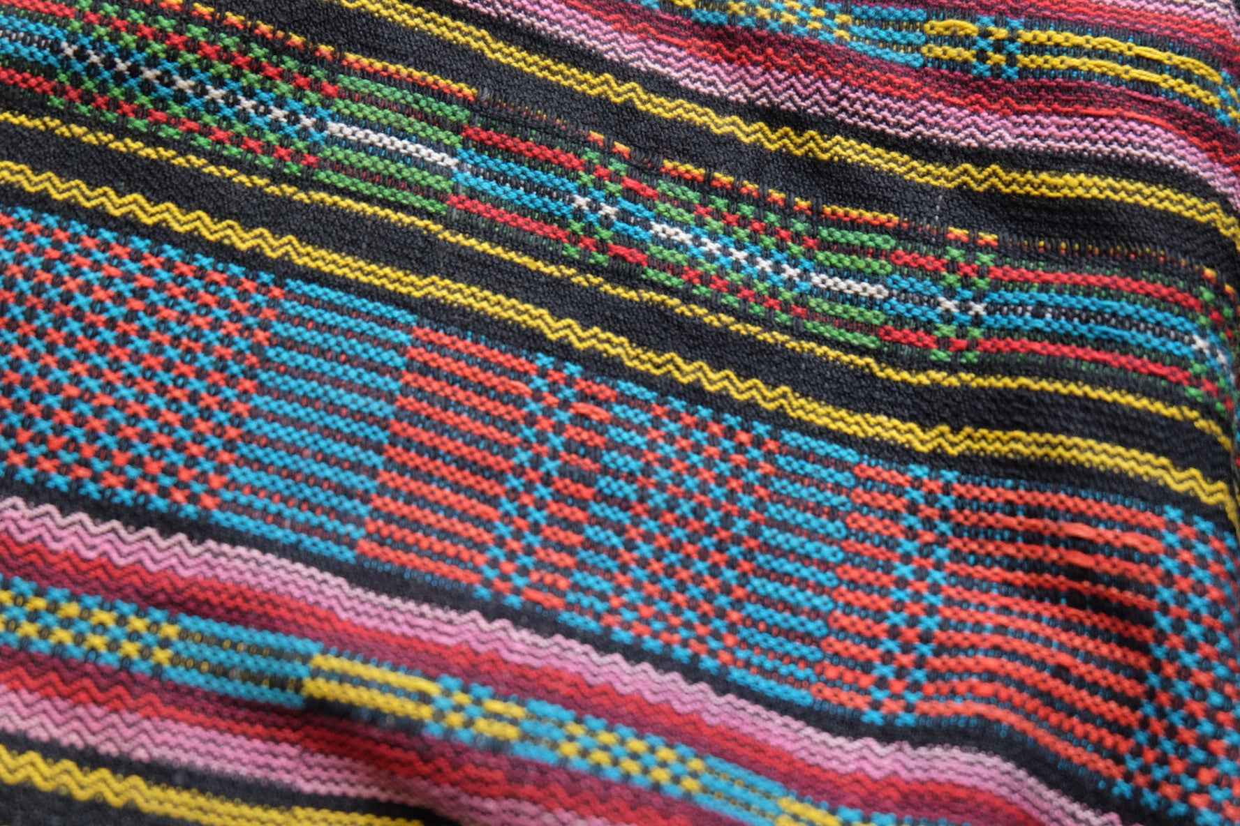 Fisheye Kaleidoscope: A Northern Chinese Tǔbù in Rainbow Hues - 43cm Width - BUBBO