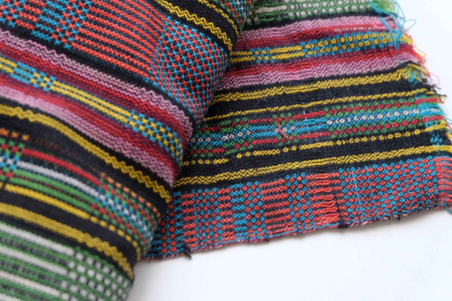 Fisheye Kaleidoscope: A Northern Chinese Tǔbù in Rainbow Hues - 43cm Width - BUBBO