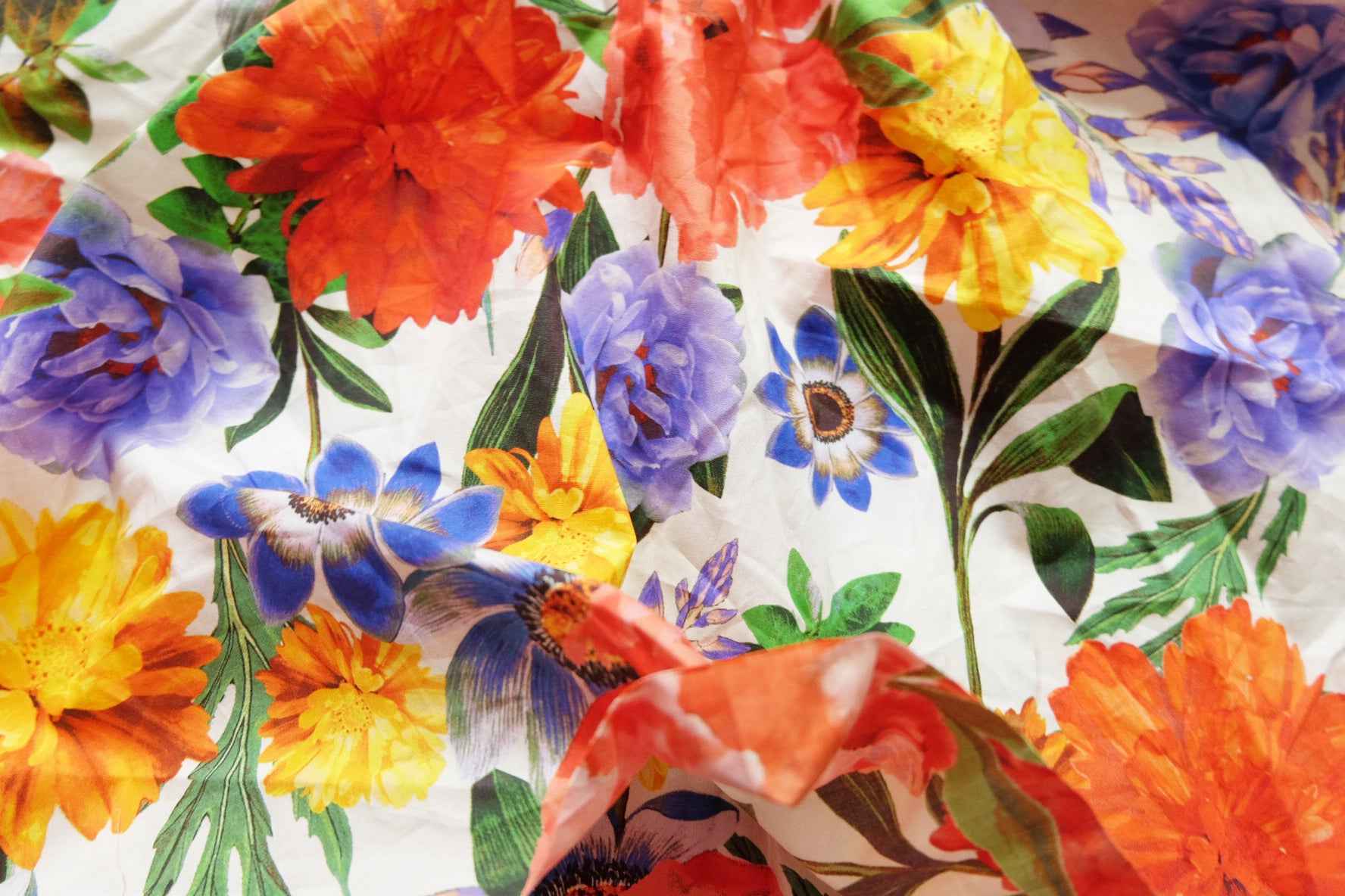 Floral Cotton Poplin Dress Panels – Factory Overcut Pieces, Set of 4 - BUBBO