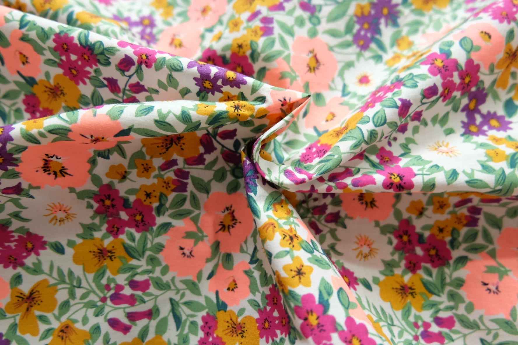 Floral Cotton Poplin – Spring Garden Print | 3.28 yds Cut