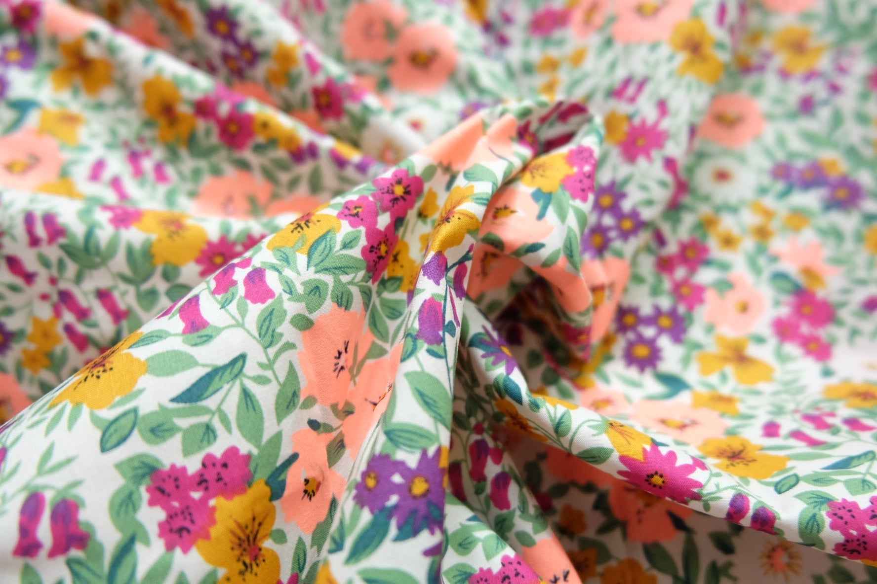 Floral Cotton Poplin – Spring Garden Print | 3.28 yds Cut