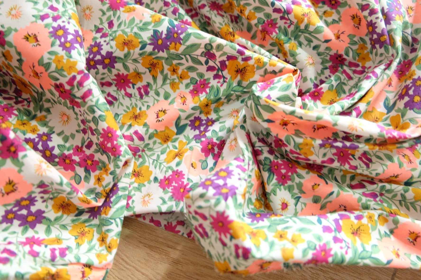 Floral Cotton Poplin – Spring Garden Print | 3.28 yds Cut