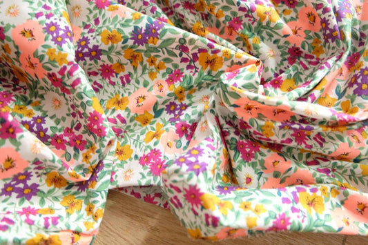 Floral Cotton Poplin – Spring Garden Print | 3.28 yds Cut