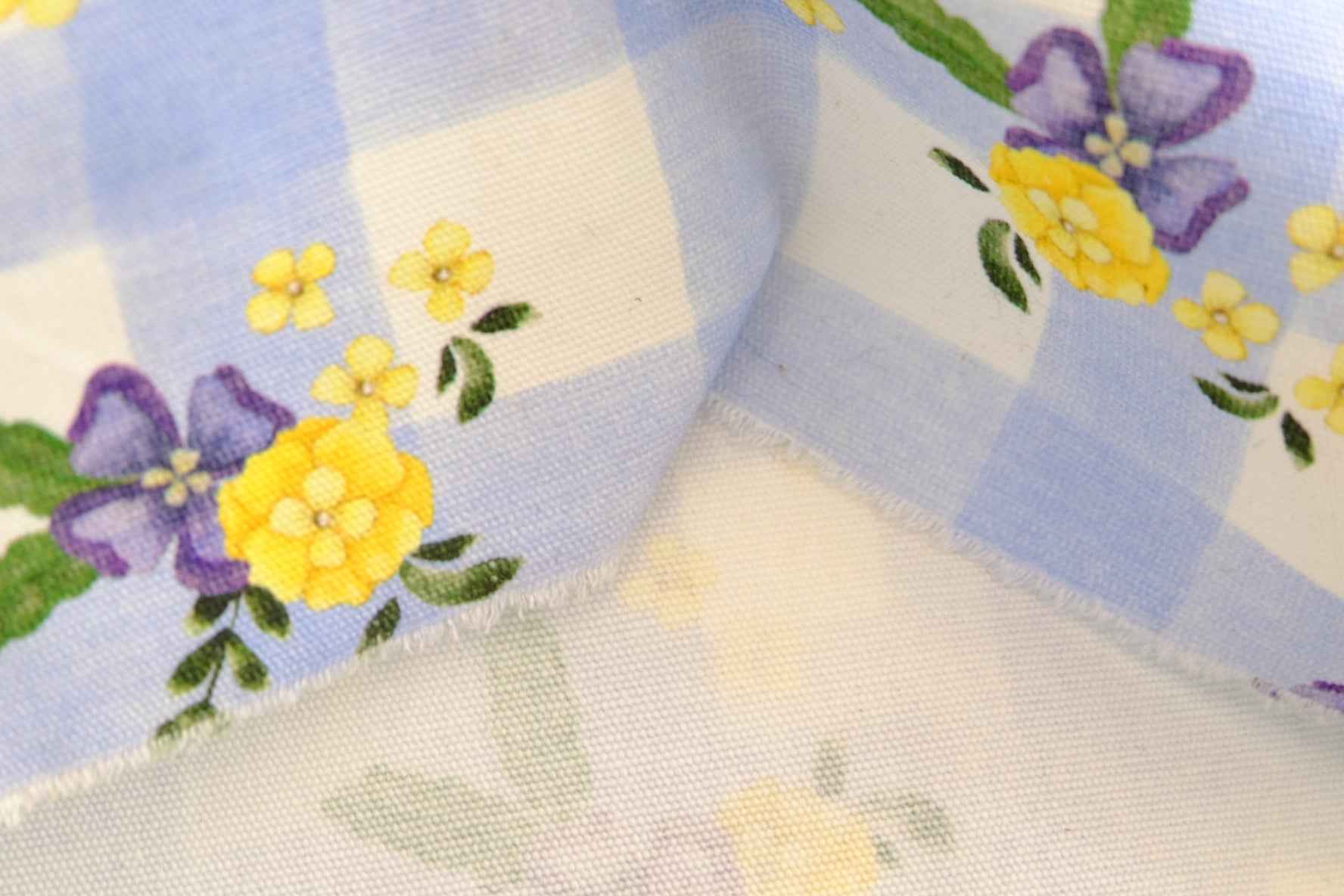 Floral Gingham Cotton Canvas – Medium Weight | By the Yard