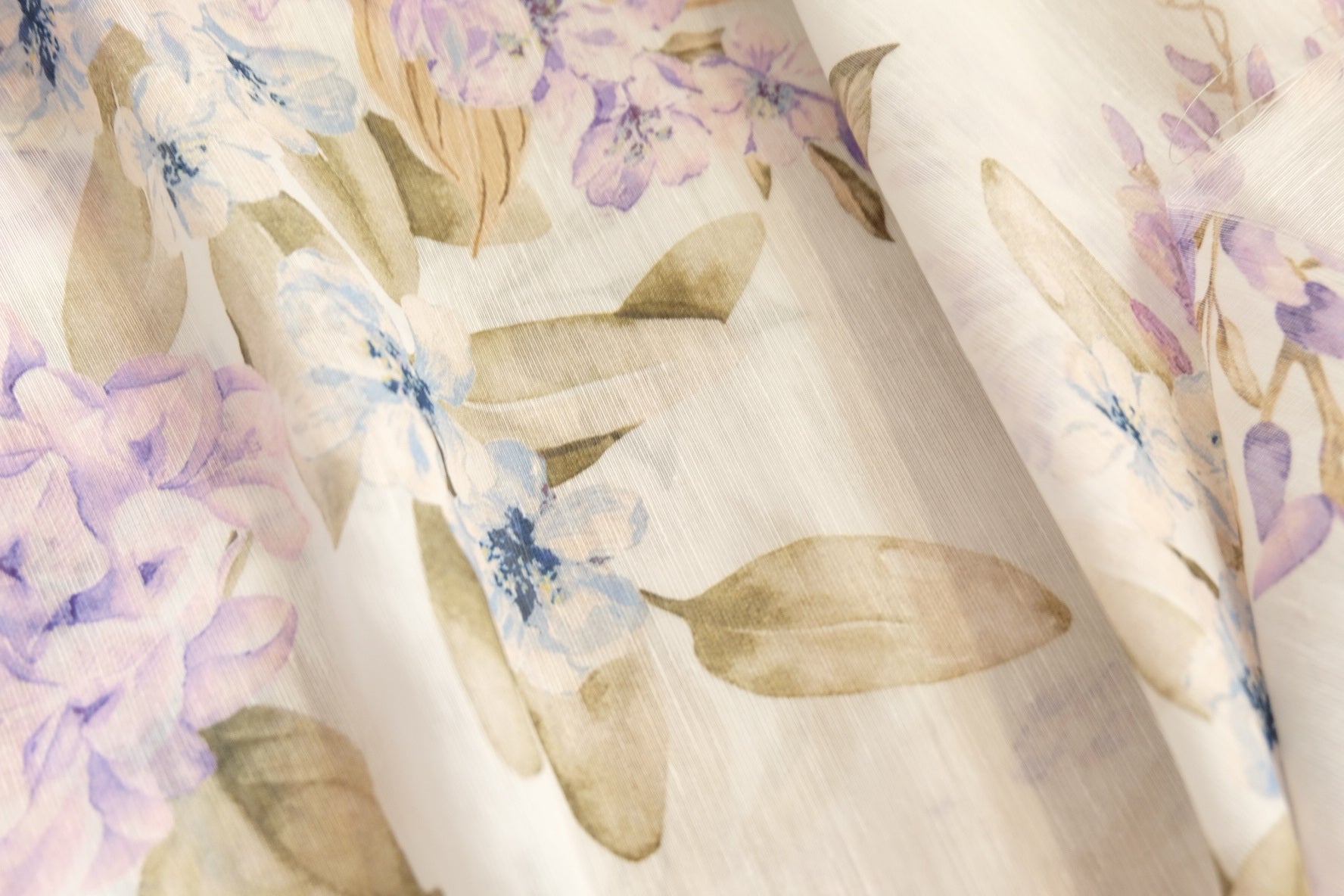 Floral Silk–Tencel Blend Fabric — Brand Remnant, approx. 2.2 yd - BUBBO