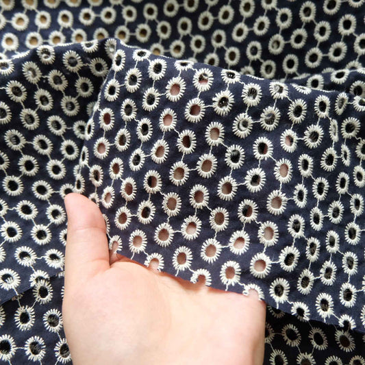 Graphic Eyelet Cotton Poplin – Embroidered Blouse & Skirt Fabric (2.19 yds)