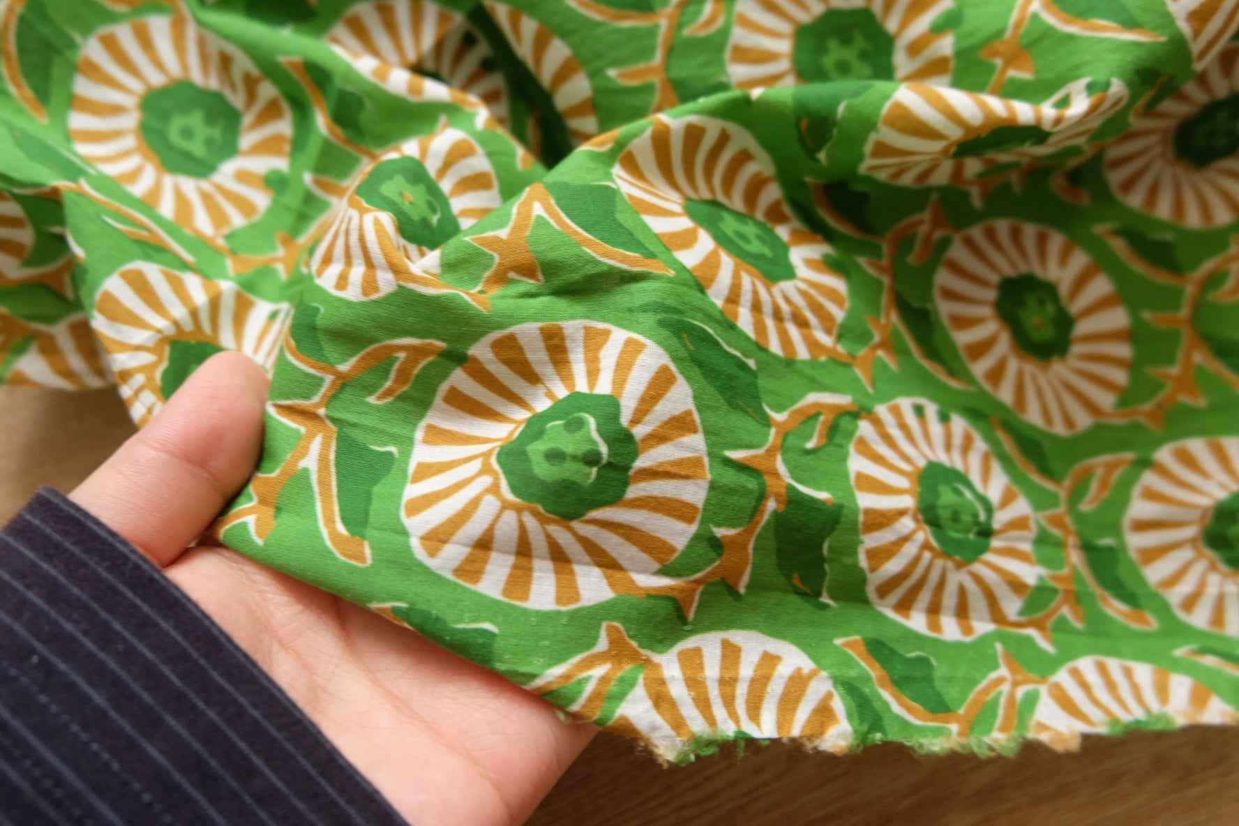 Hand-Printed Cotton, Block Print Inspired – Deadstock (2.2 Yards)