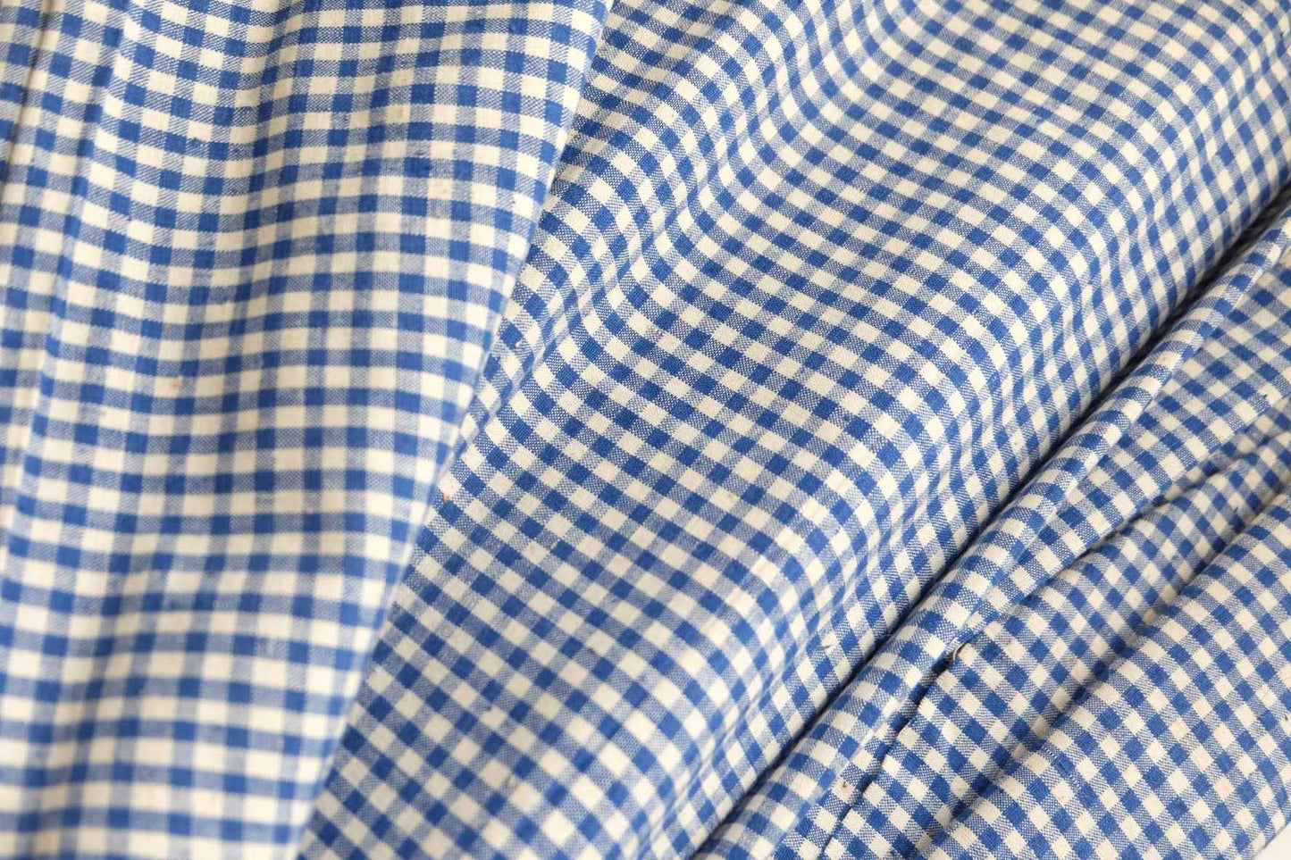 Indigo Gingham Tǔbù - 37cm Wide Vintage Check Fabric - BUBBO