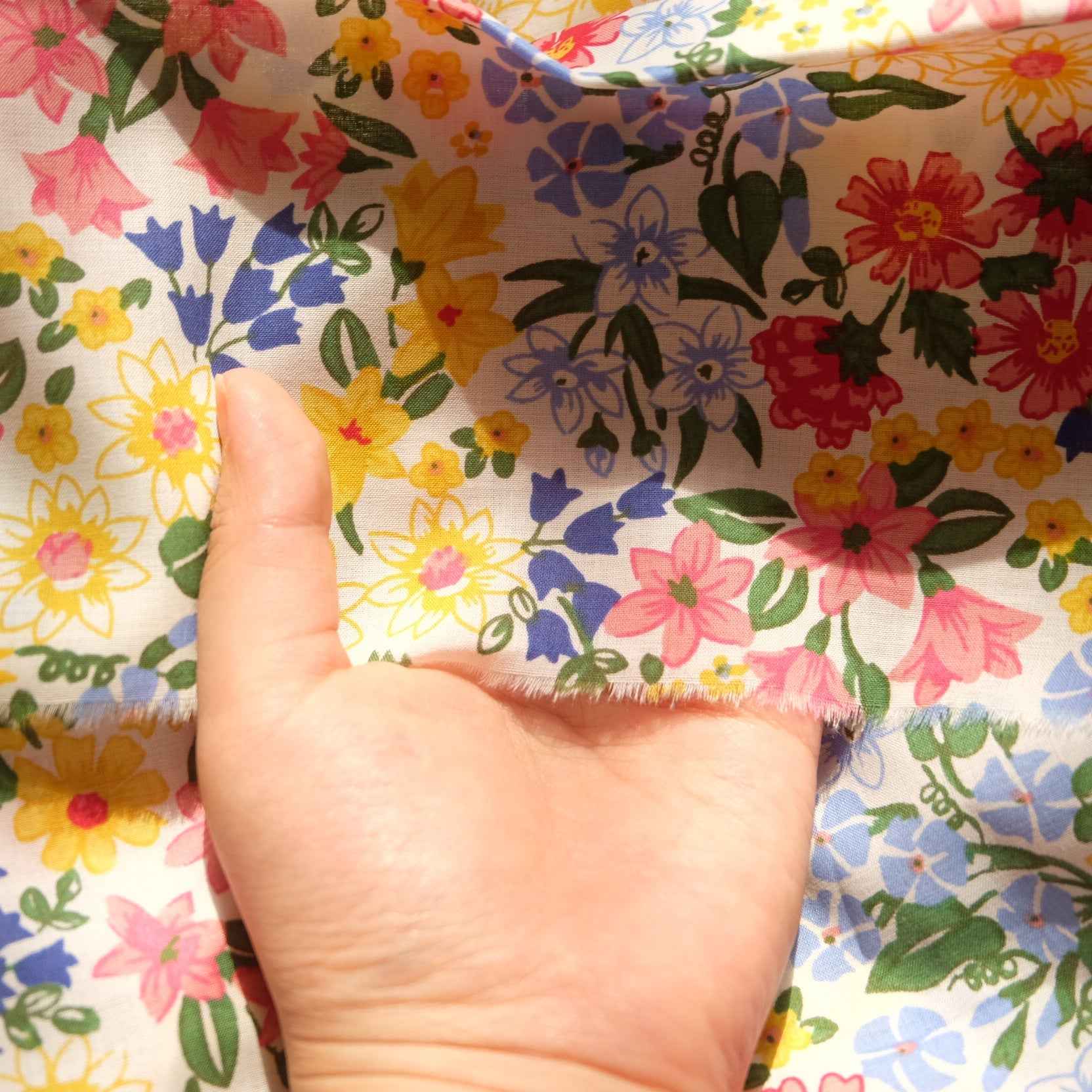 Italian Fine Cotton Floral Fabric (2.2 yards)