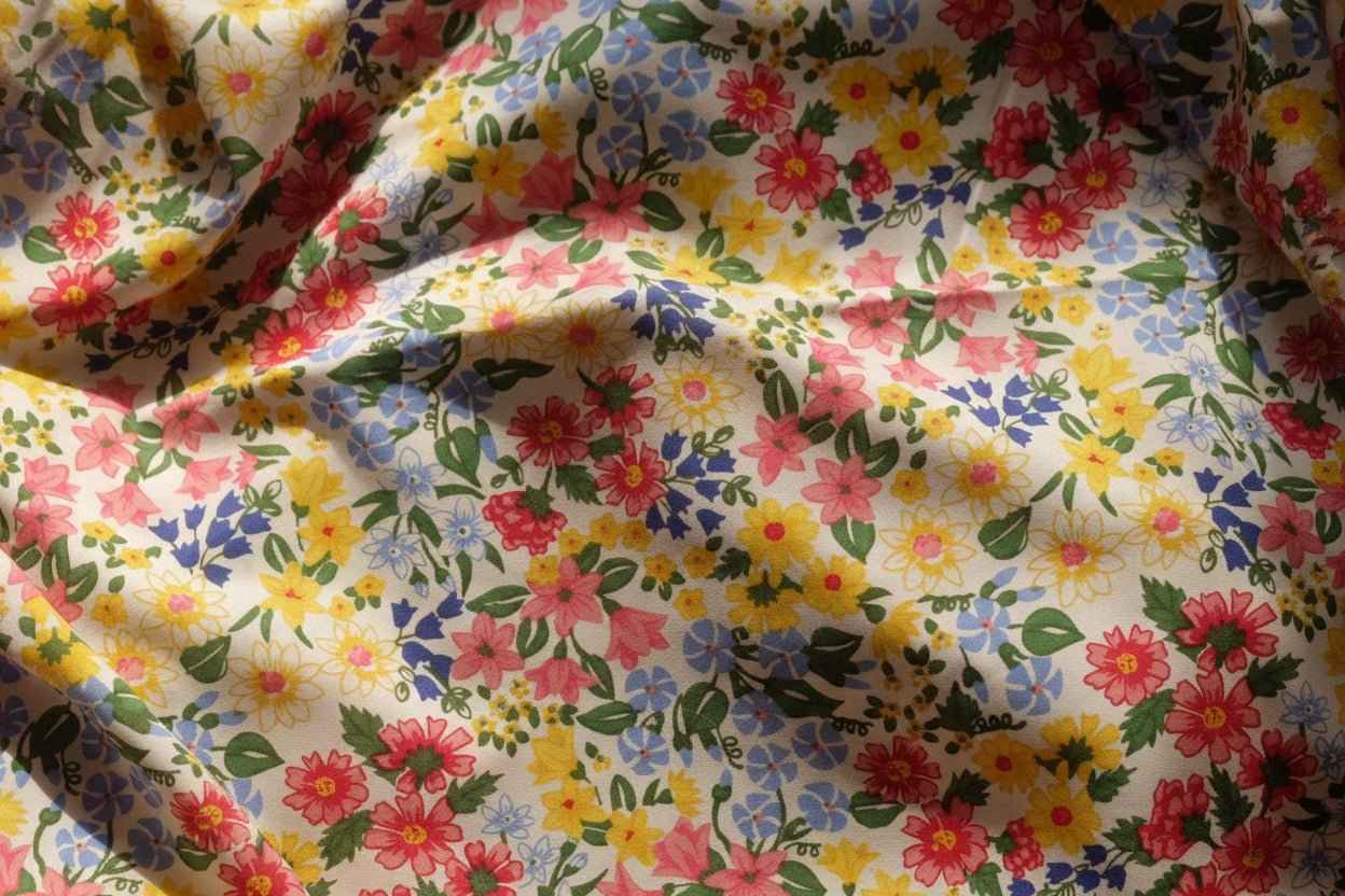 Italian Fine Cotton Floral Fabric (2.2 yards)
