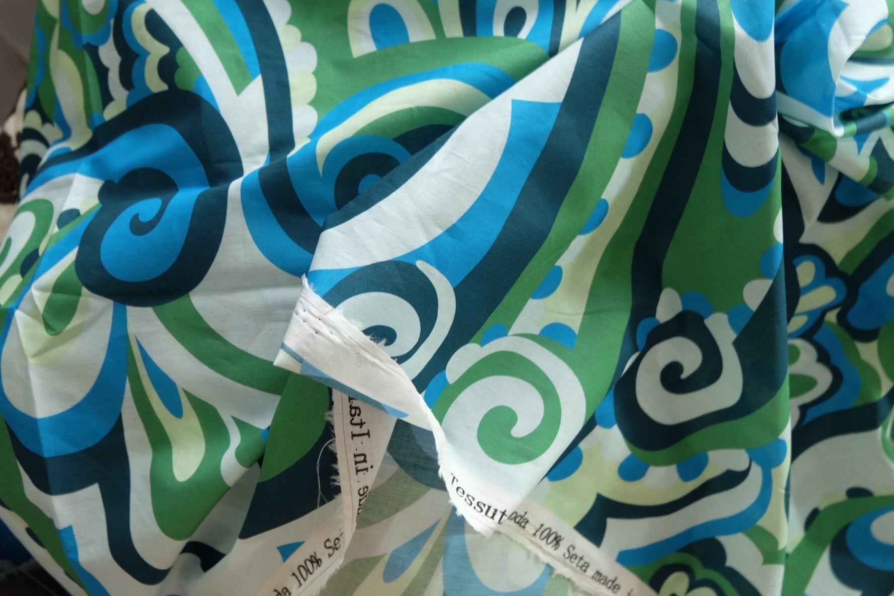 Italian-Marked Retro Mod Fabric — 3.7 yd