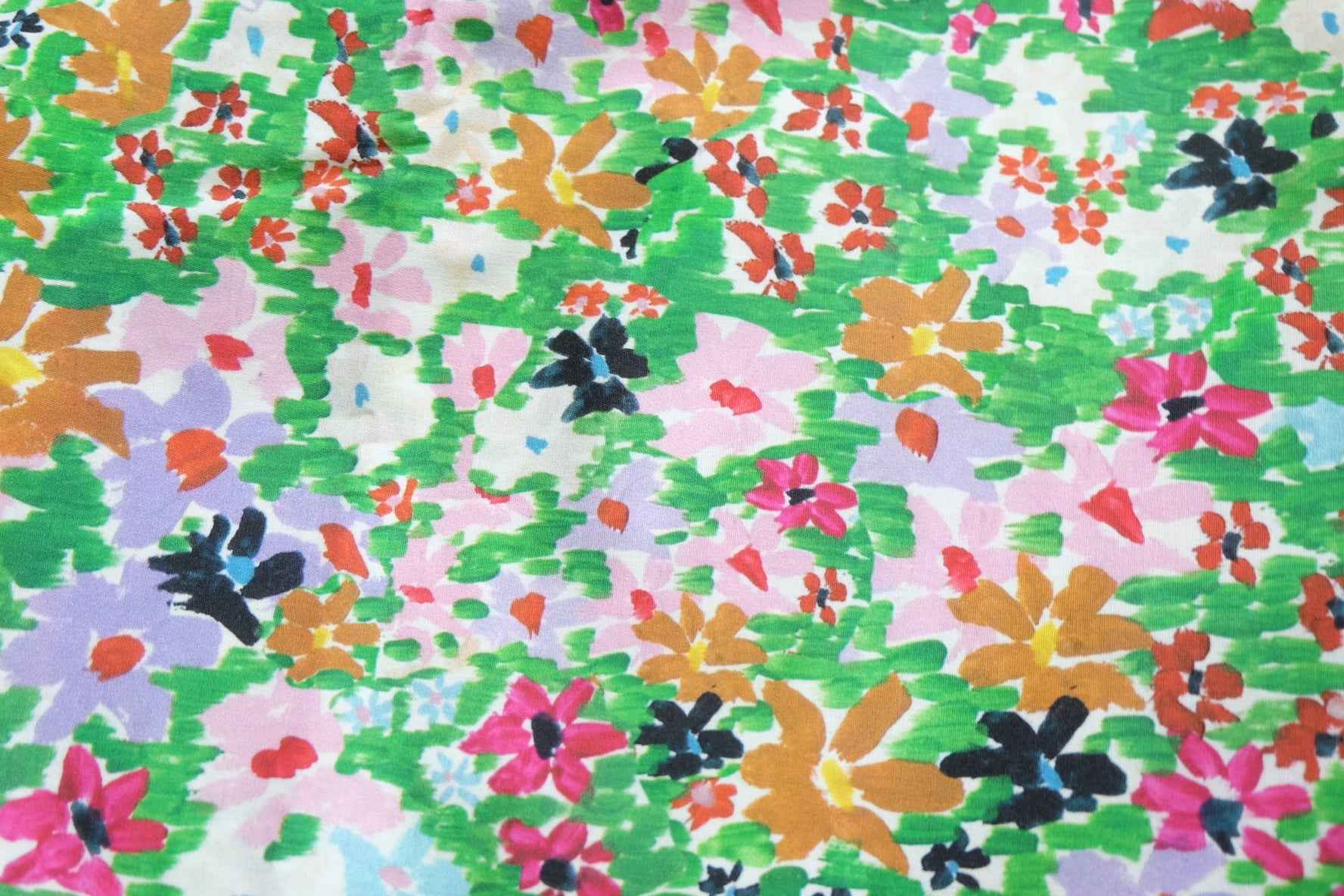 Japanese Cotton Poplin Fabric – Crisp Floral Fabric for Skirts & Tops (2.19 yds)