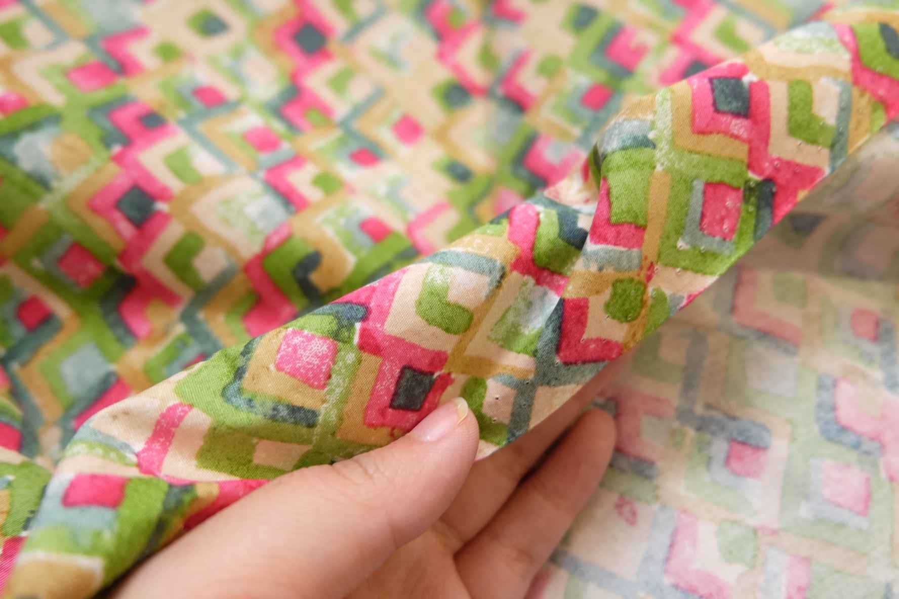 Japanese Cotton Print – Graphic Garden Geometric | 1.64 yds Cut