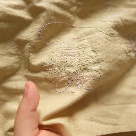 Japanese Floral Embroidered Cotton — 2.2 yd