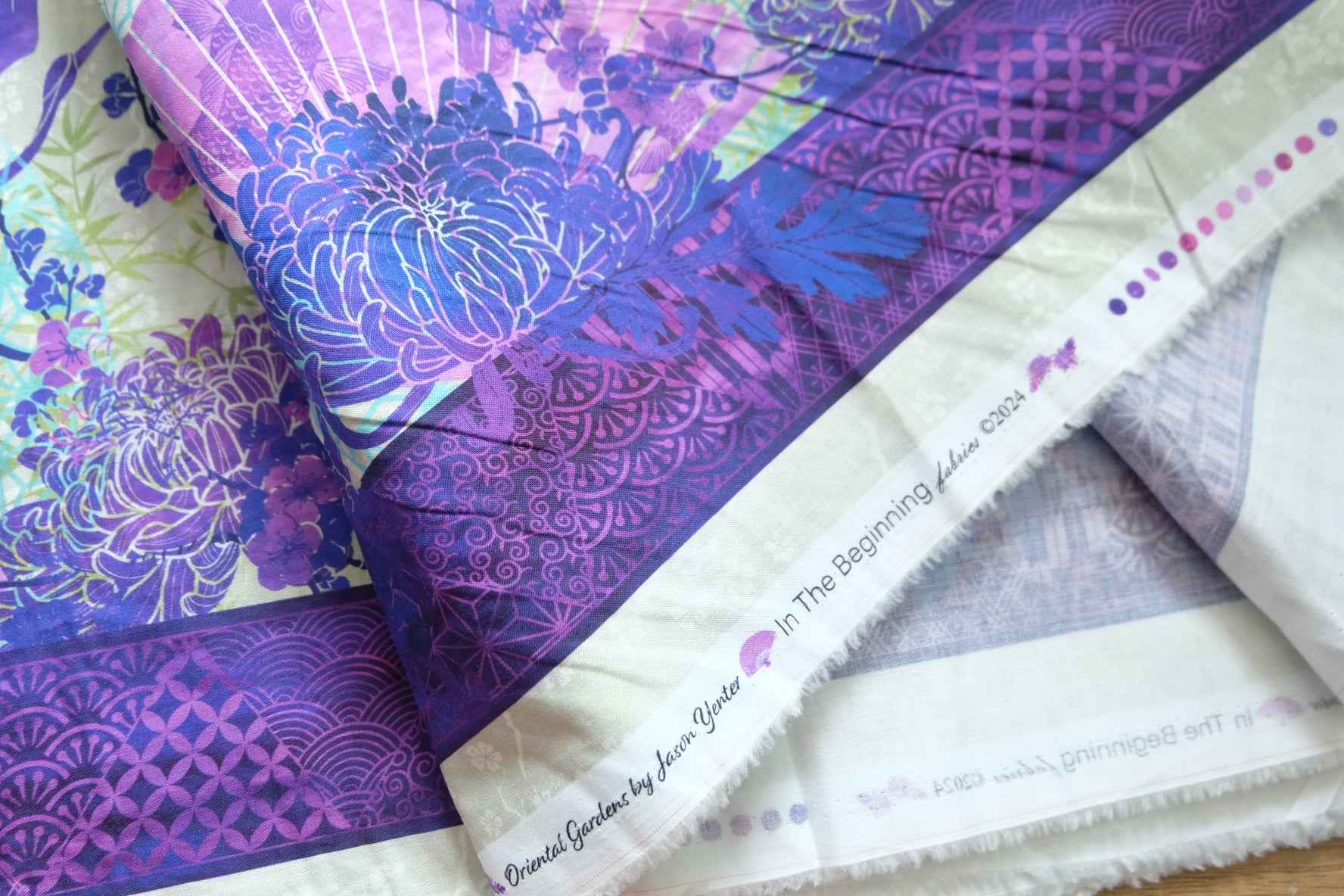 Japanese - Inspired Fan Floral Cotton – 1.9 yds - BUBBO