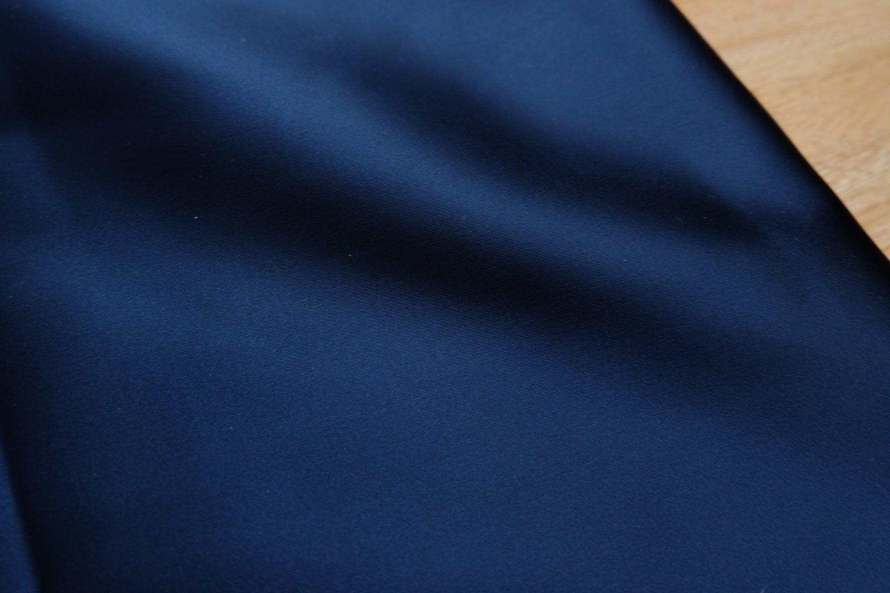 Japanese Stretch Acetate Satin – Deep Sapphire Navy – 57” Wide – Sold by the Yard - BUBBO