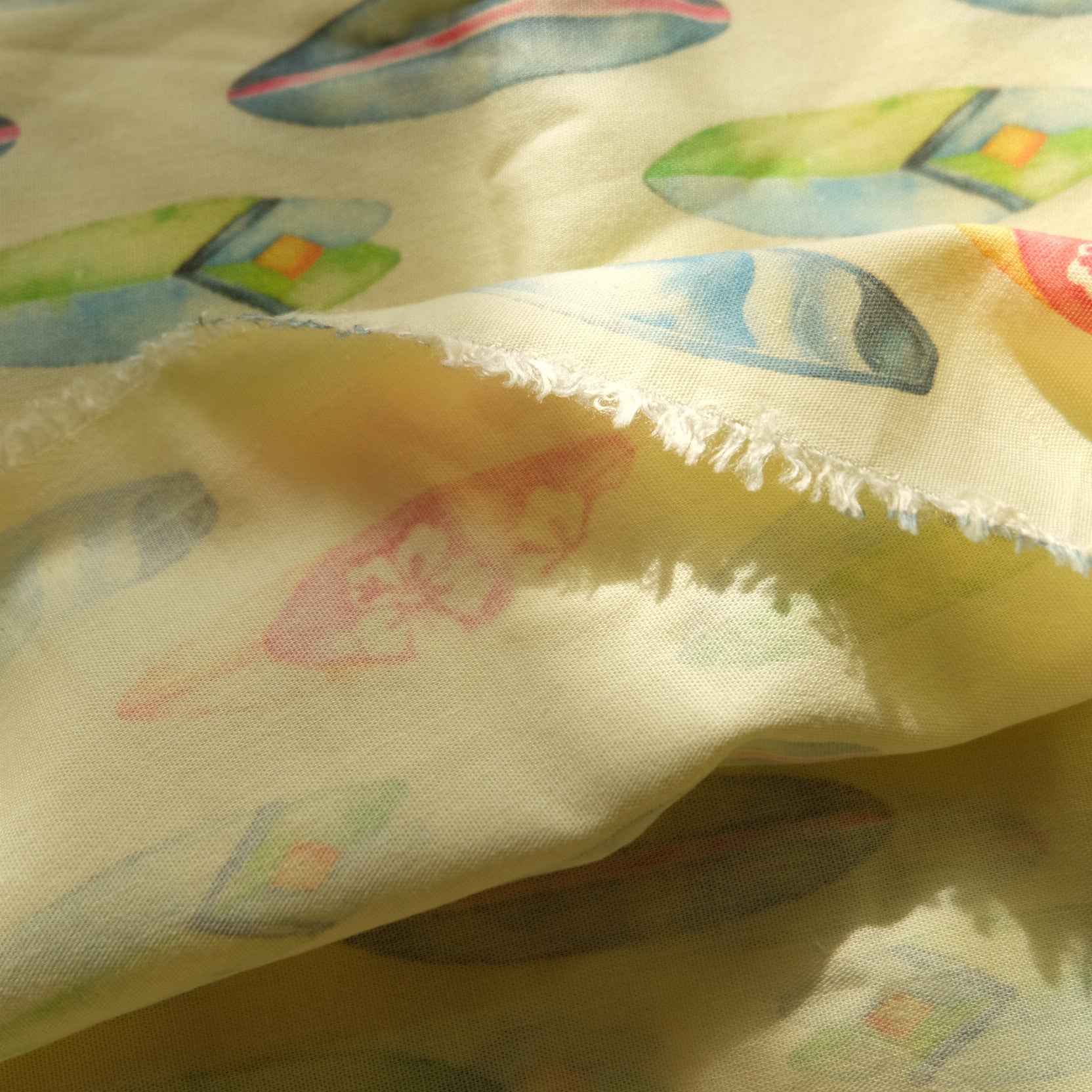 Japanese Surfboard Print Cotton Fabric – Soft Lightweight Fabric (3.6 yd)