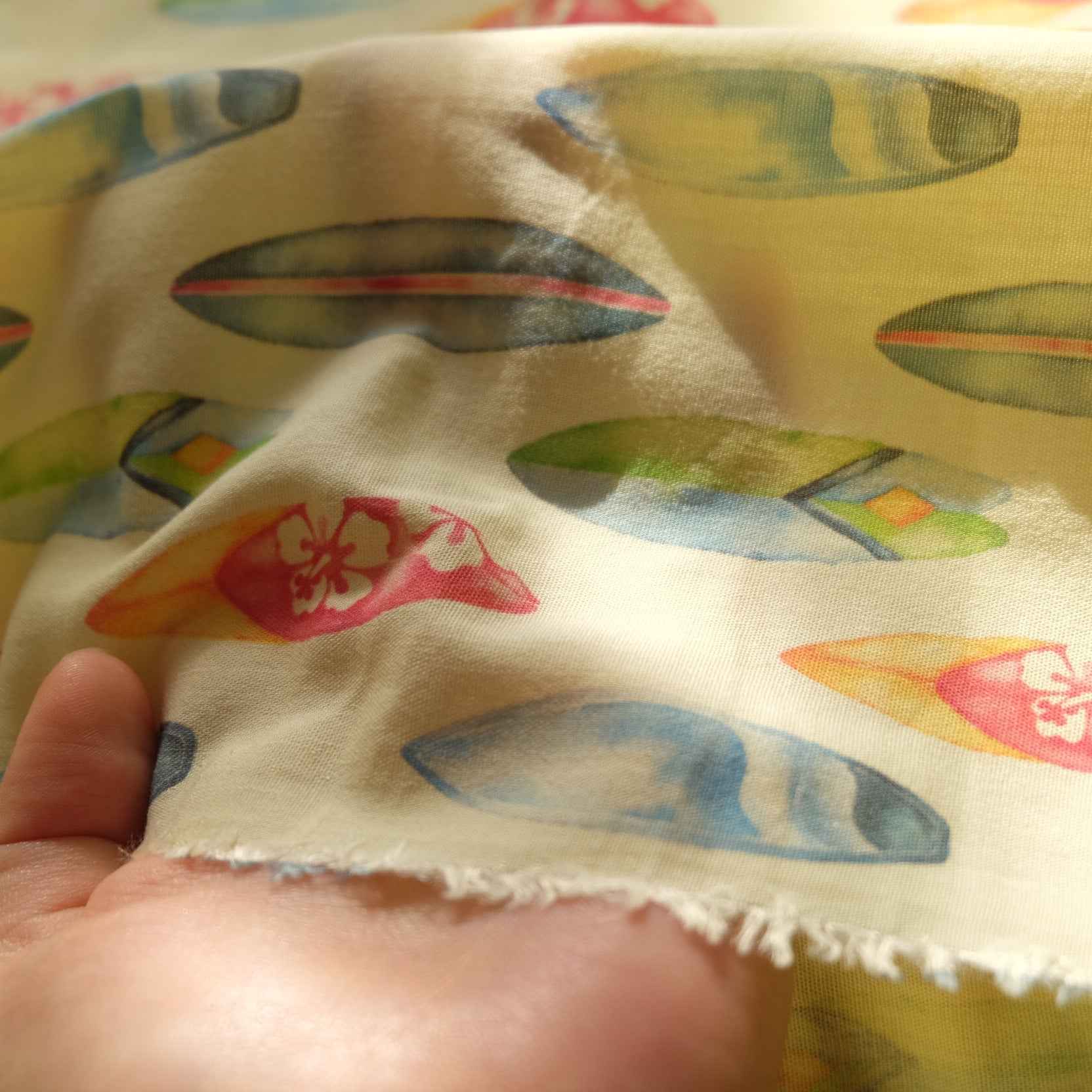 Japanese Surfboard Print Cotton Fabric – Soft Lightweight Fabric (3.6 yd)
