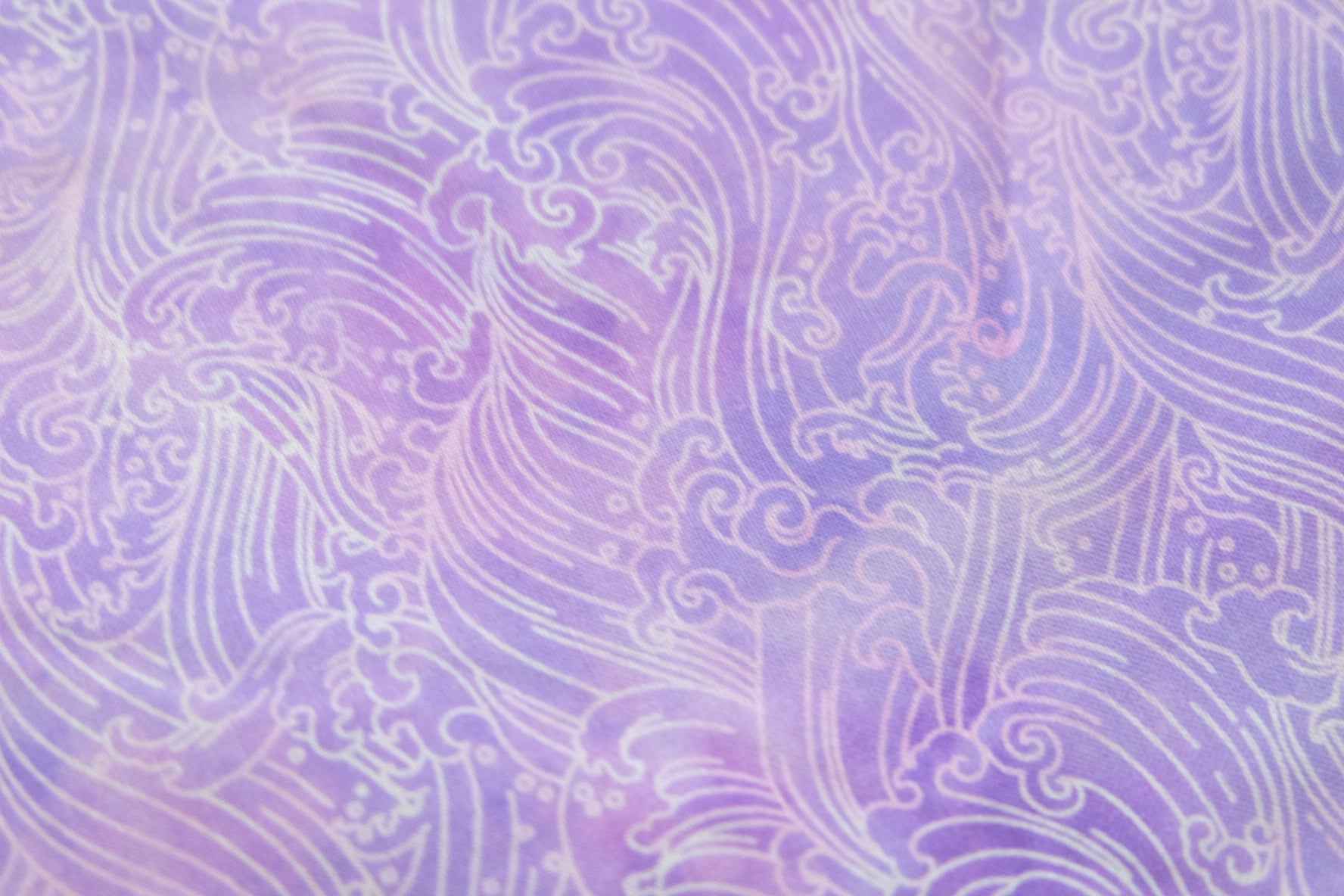 Lavender Wave Print Cotton Fabric – Mill End |1.85 Yards - BUBBO