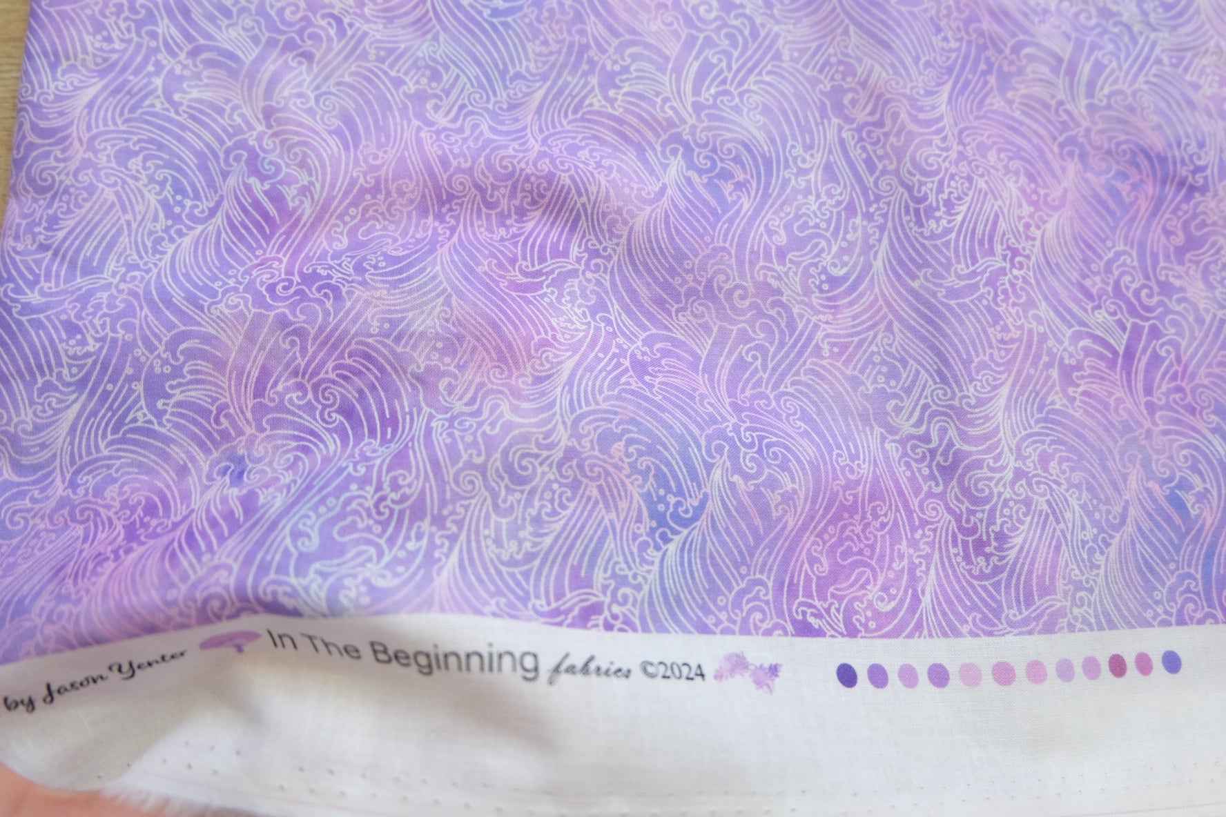 Lavender Wave Print Cotton Fabric – Mill End |1.85 Yards - BUBBO