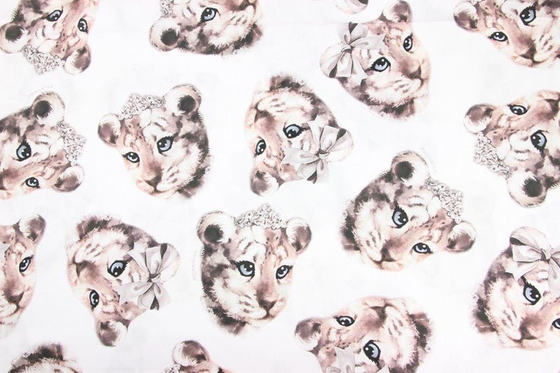Leopard Cub Print Cotton Fabric, 1.64 Yards (55” Wide) - BUBBO
