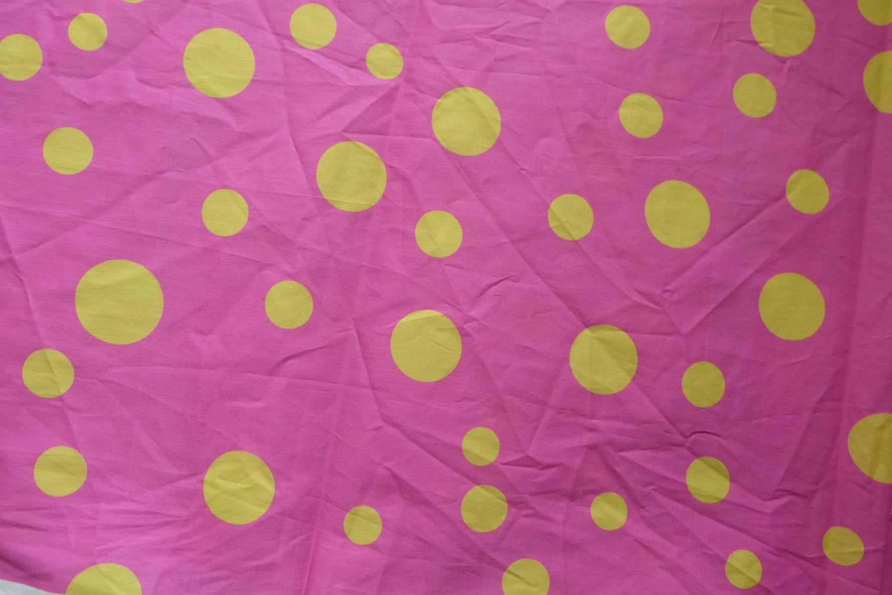 Liberty 80s Cotton Poplin Fabric – Pink Ground with Yellow Irregular Polka Dots – Lightweight – 43” Wide – Sold by the Yard - BUBBO