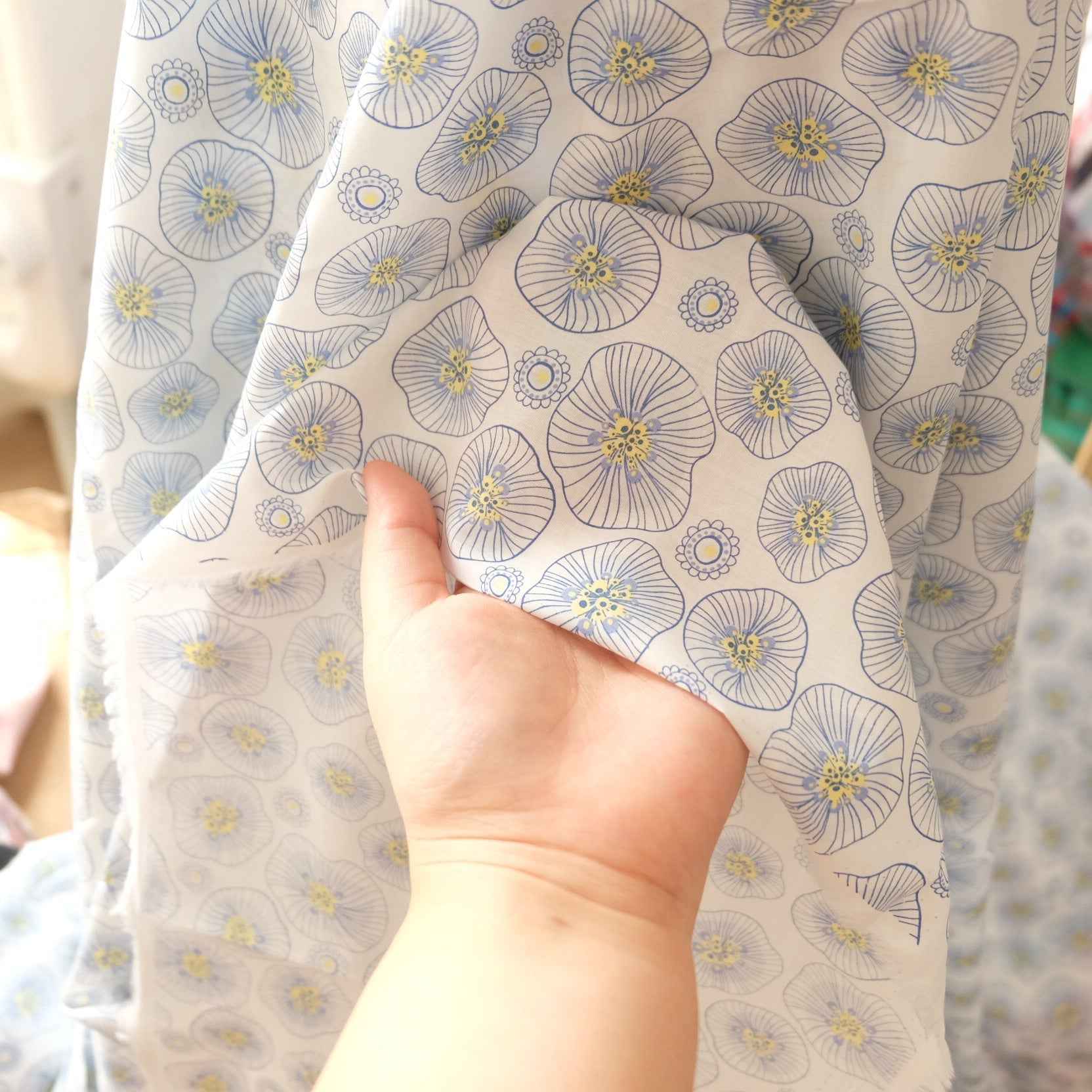 Lightweight High-Count Cotton Floral Fabric – 3.3 Yards