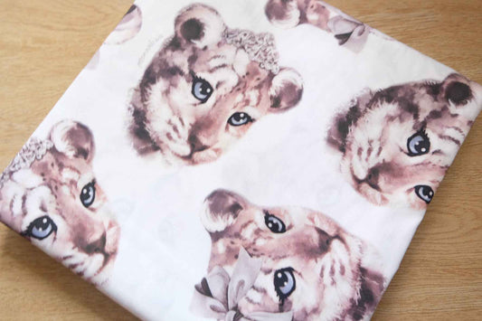 Lion Princess Print Cotton Fabric – Medium Weight – 55” Wide – Sold by the Yard - BUBBO