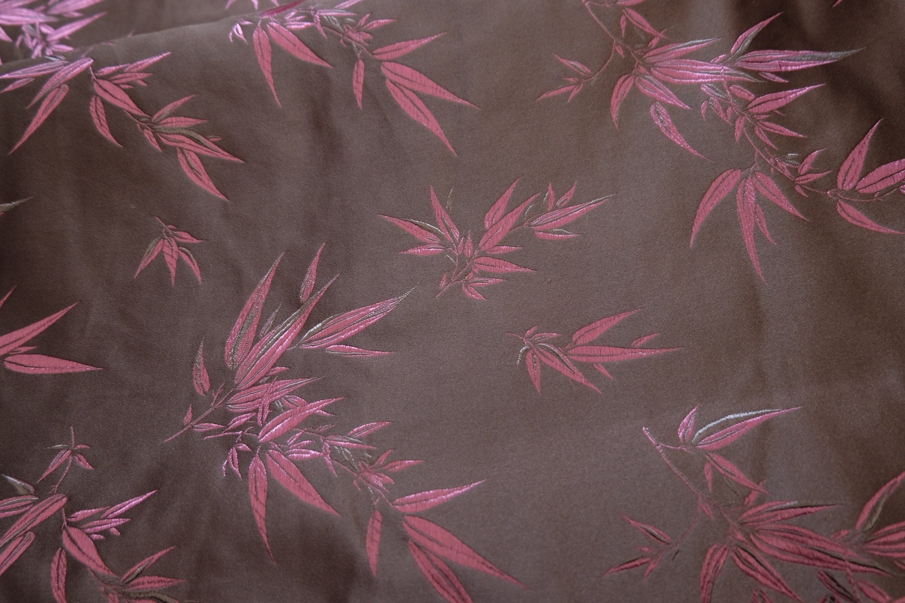 Luxury Chinese Jacquard Satin – Bamboo Motif – Dual - Tone – 57” Wide – Approx. 2.2 Yards Total – Sold by the Yard - BUBBO