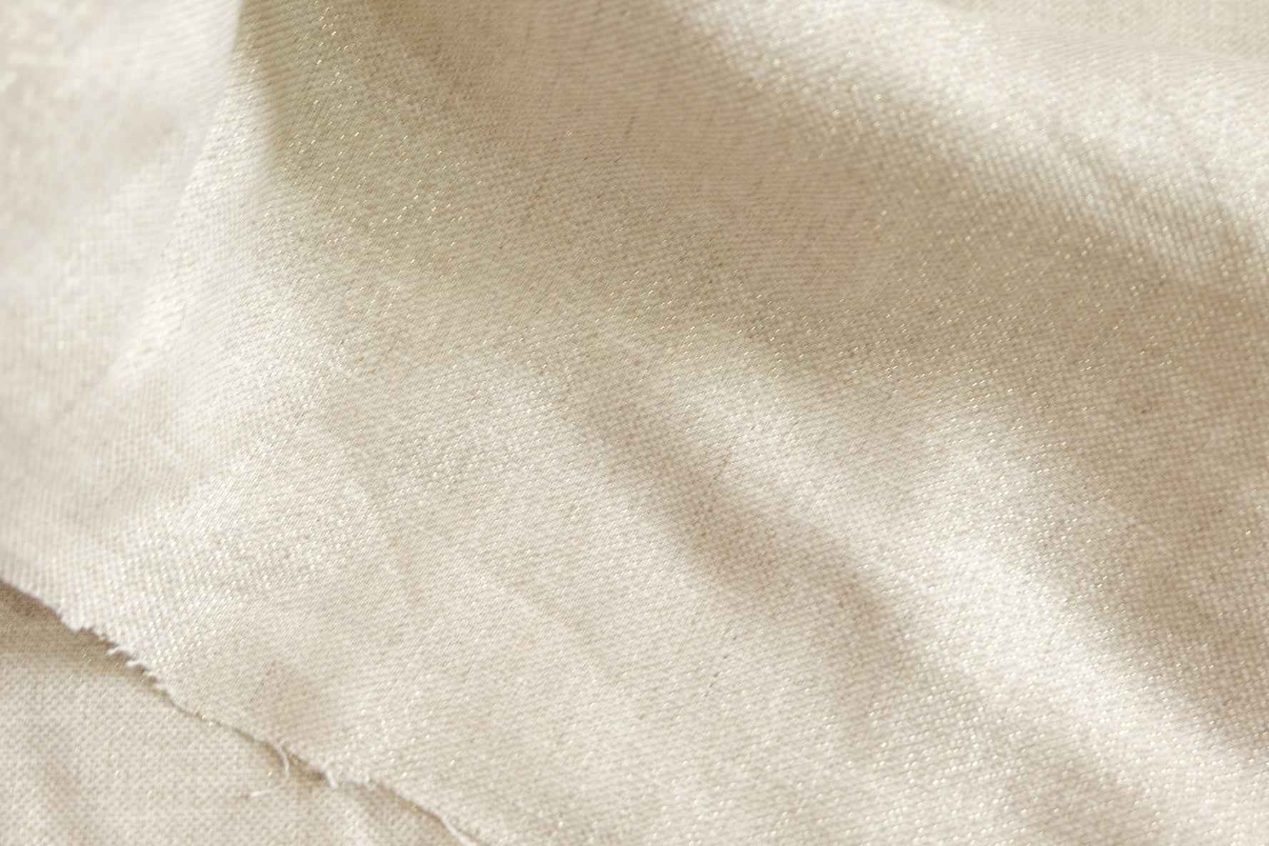 Metallic Linen Blend Fabric – Off - White | Designer Deadstock | 2.2 Yards - BUBBO