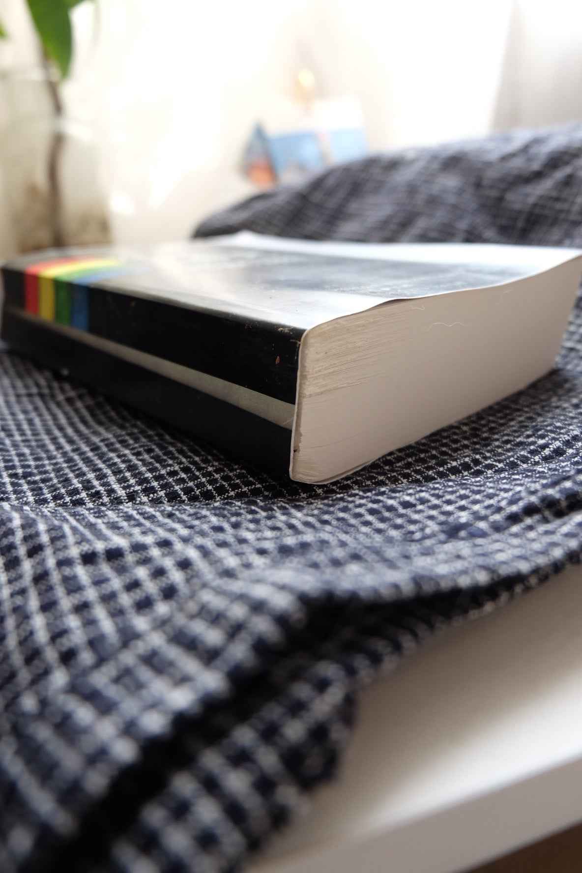 Midnight Graph: Black Tǔbù with White Grid - 45cm Width | Pre - Washed - BUBBO