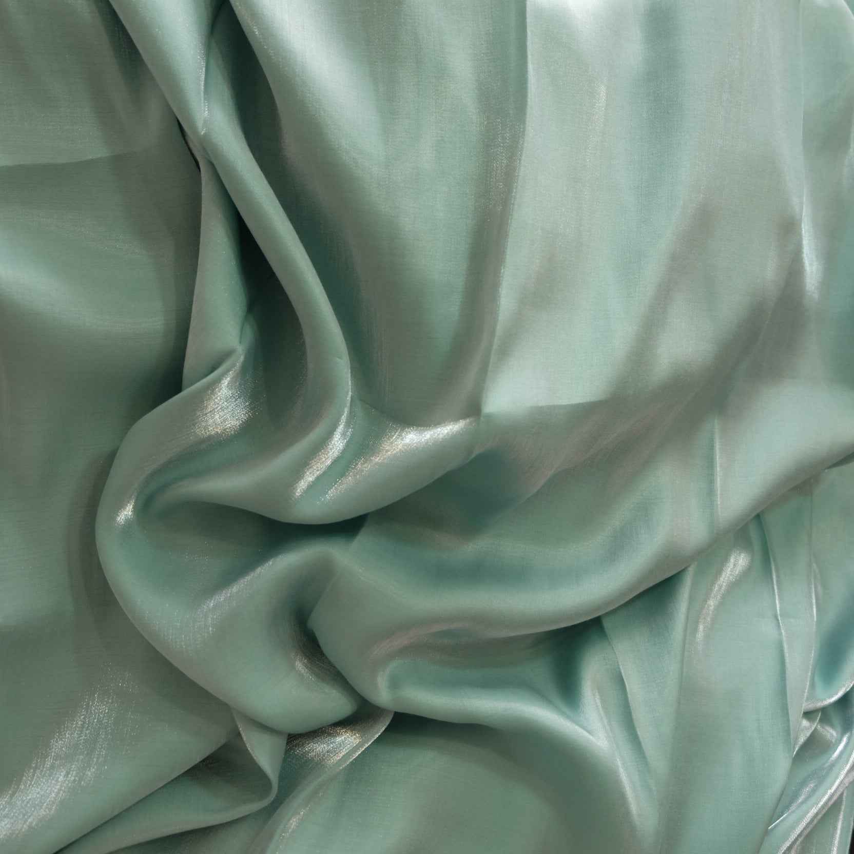 Mint Lustrous Satin Fabric – Ultra-Slippery Drapey Shine Fabric (1.64 yds)