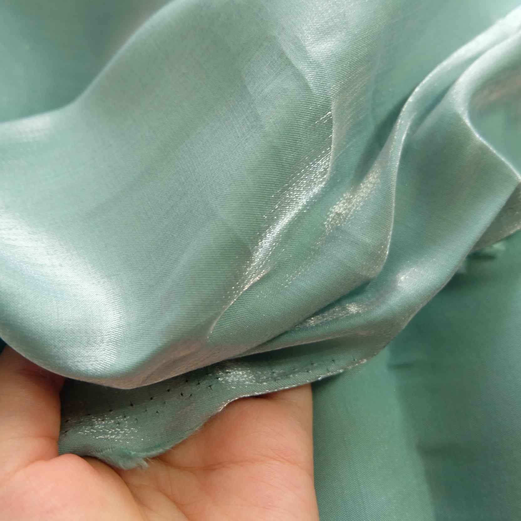 Mint Lustrous Satin Fabric – Ultra-Slippery Drapey Shine Fabric (1.64 yds)