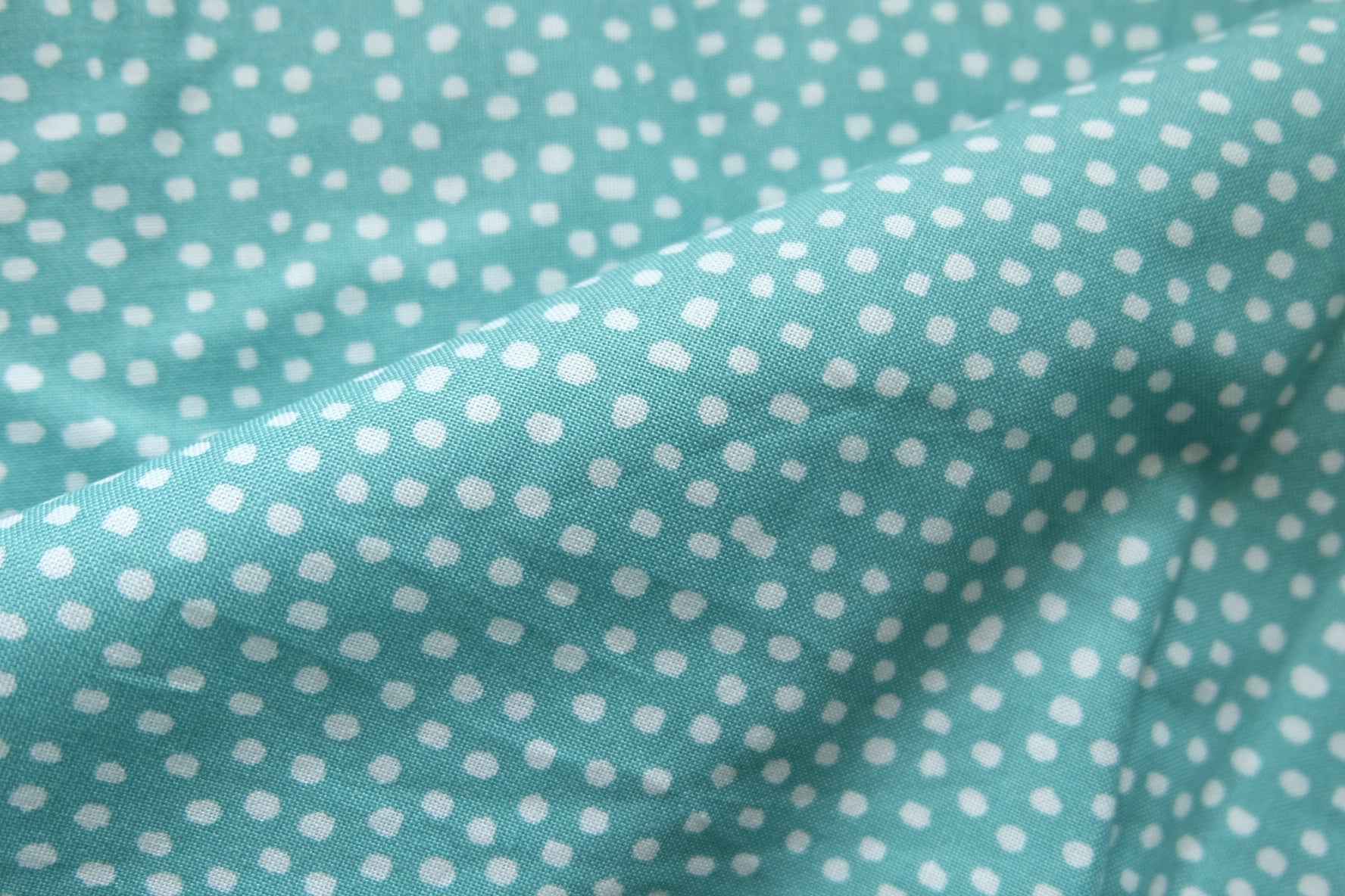 Mint Polka Dot Cotton Fabric – Crisp Hand, 1.6 yds - BUBBO