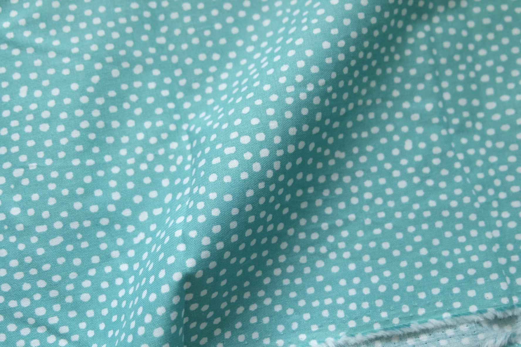 Mint Polka Dot Cotton Fabric – Crisp Hand, 1.6 yds - BUBBO